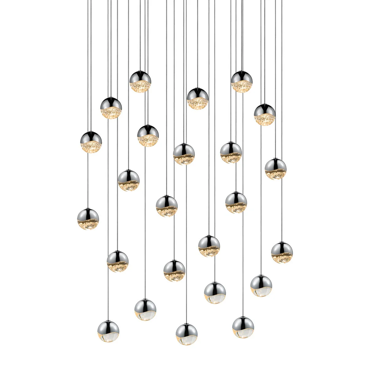 Sonneman Grapes Polished Chrome 25.5W X 2.5H Pendant