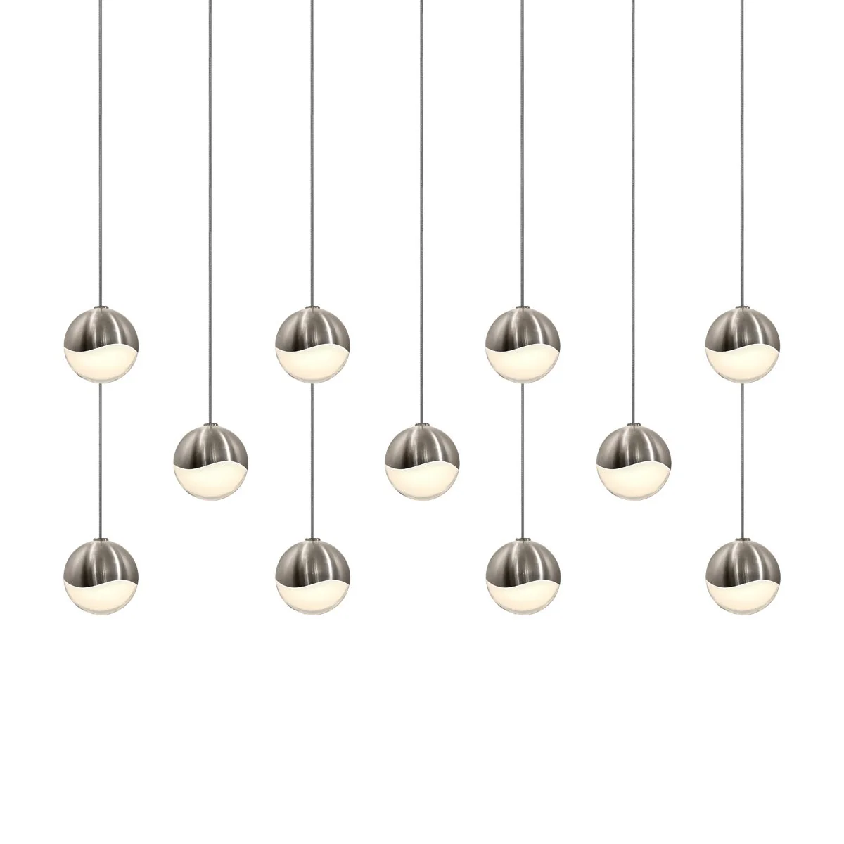 Sonneman Grapes Satin Nickel 36.25W X 8.5L X 2.5H Pendant