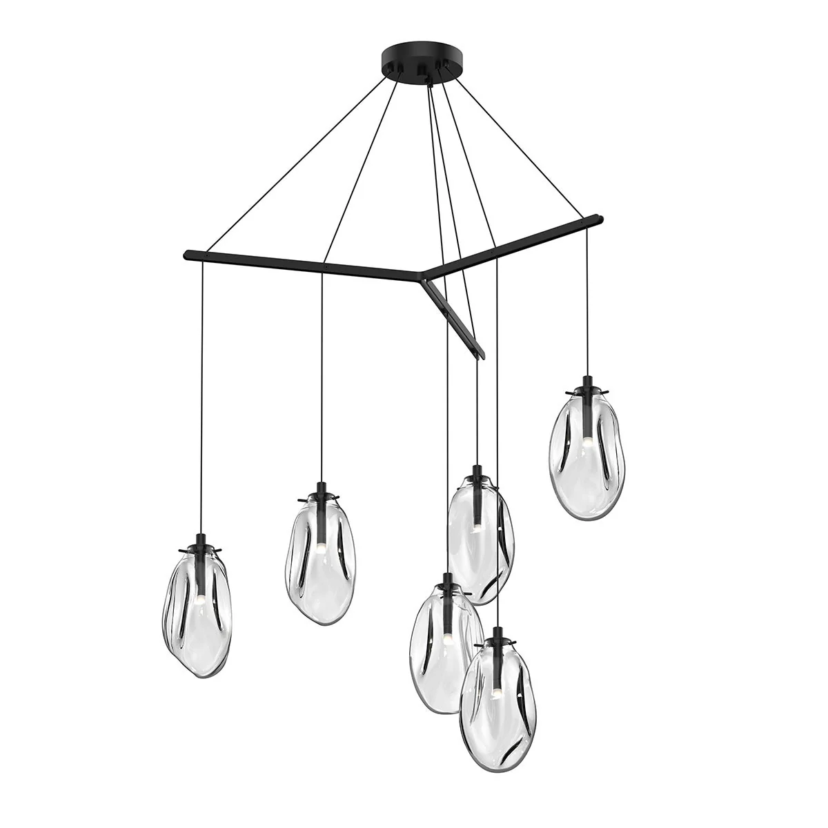 Sonneman Liquid Satin Black 39.25W X 11.5H Pendant