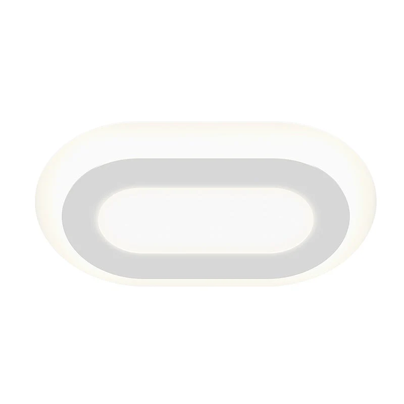 Sonneman Offset Texture White 24W X 15L X 2.75H Semi-Flush Mount