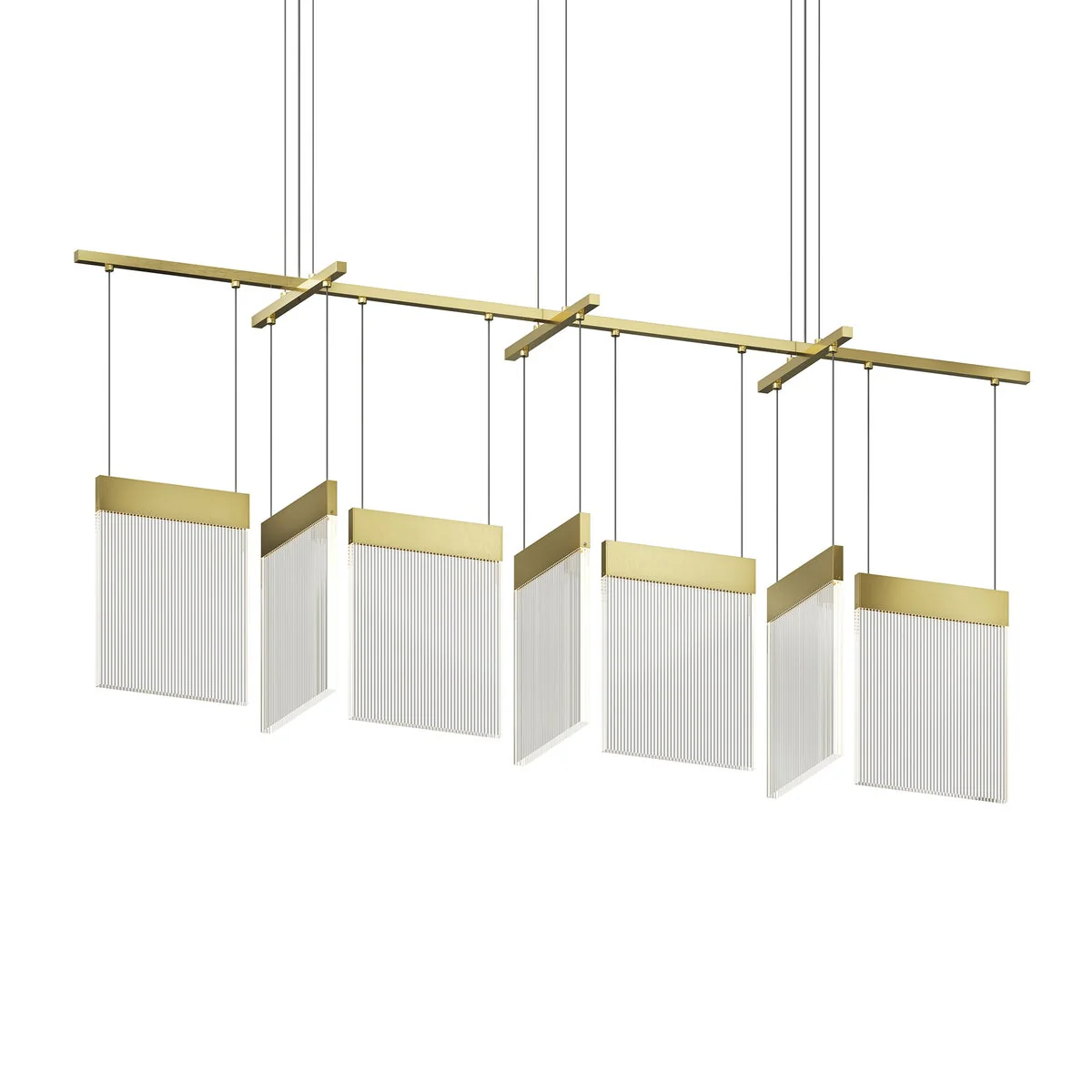 Sonneman V Panels Brass 56W X 11.25L X 11.75H Pendant