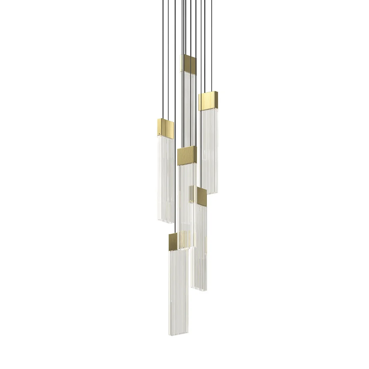 Sonneman V Panels Brass 6.75W X 5L X 11.75H Pendant