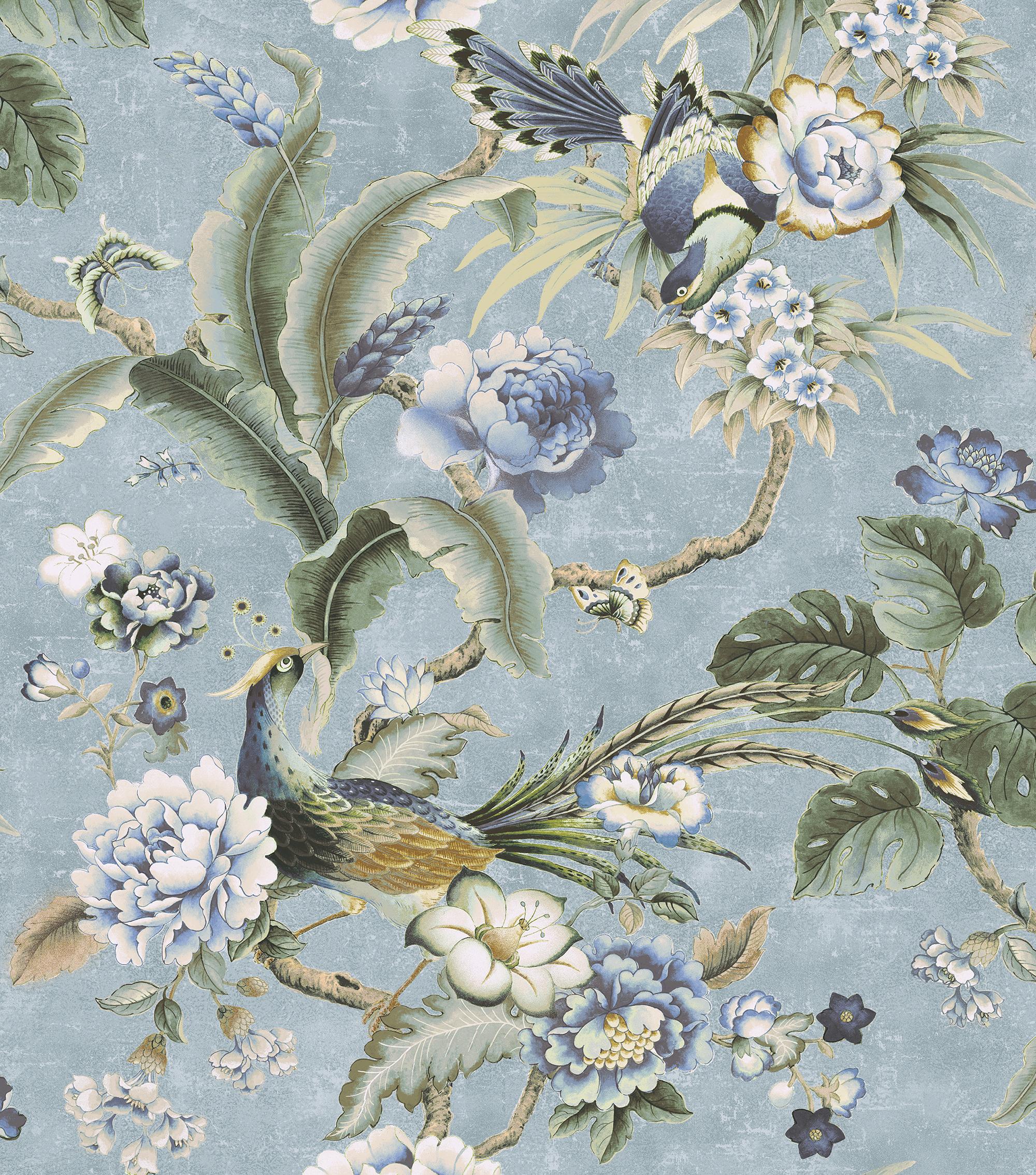 Surface Style Passerine Pavilion Blue Geyser Wallpaper - Image 3