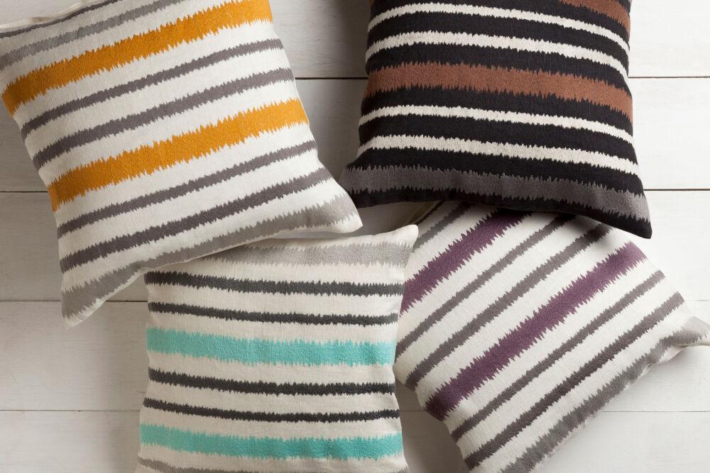 Surya Ikat Stripe Ar-100 18"H X 18"W Pillow Kit - Image 2