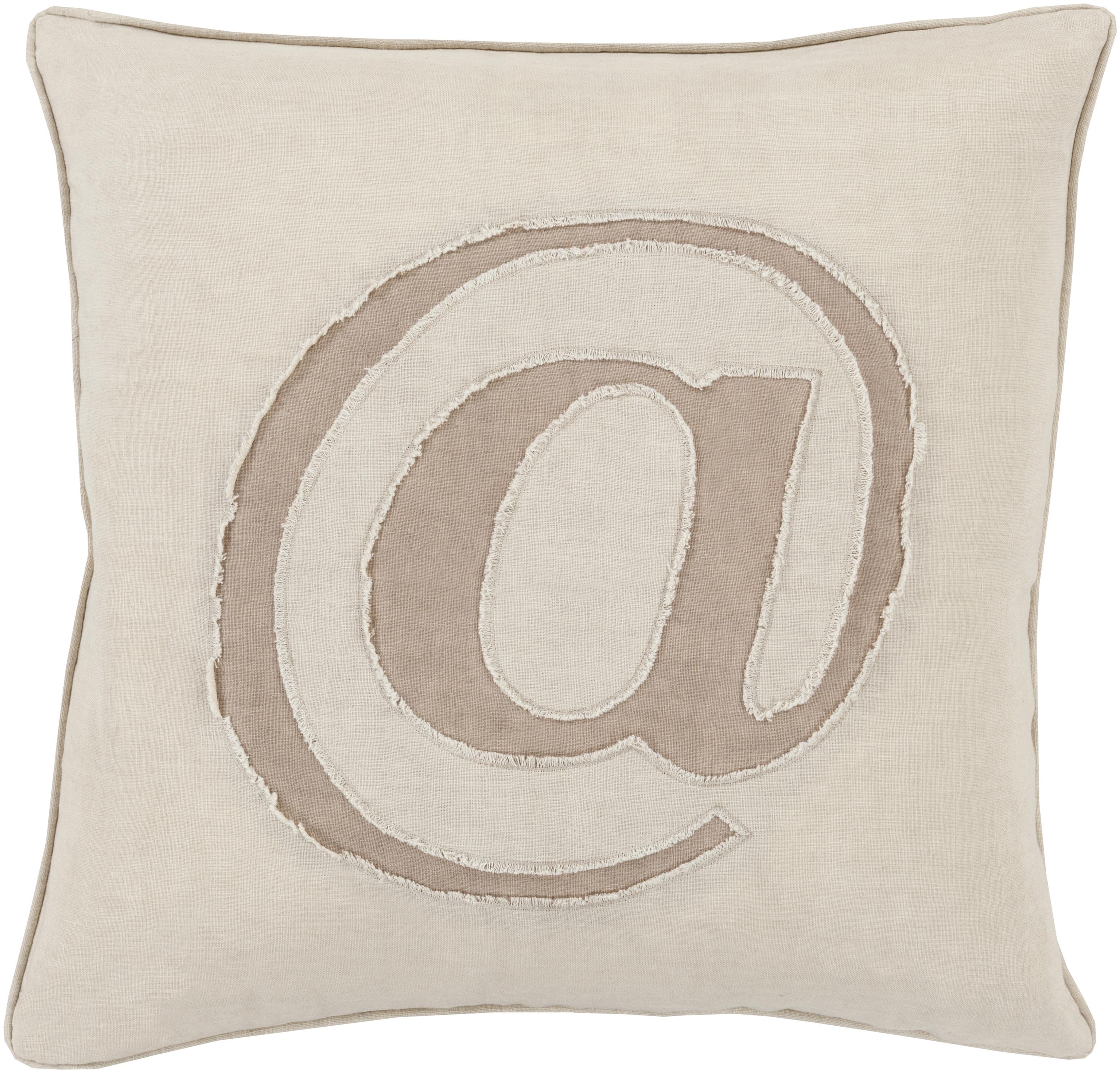 Surya Linen Text Lx-001 18"L X 18"W Pillow