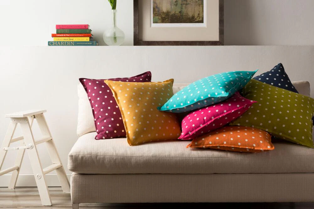 Surya Polka Dot Pd-004 22"L X 22"W Pillow - Image 2