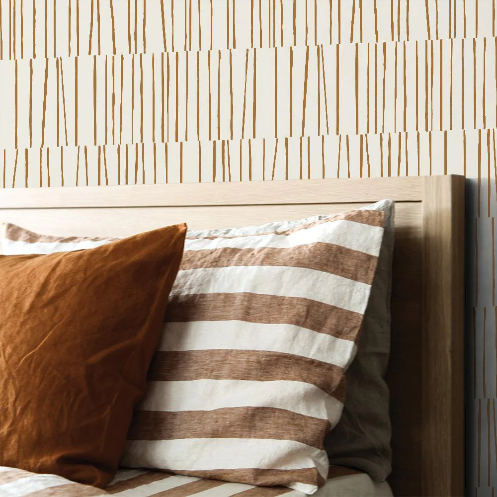 Tempaper Stripe Lines By Bobby Berk Neutral Tan Peel And Stick Wallpaper, 28 Sq. Ft. - Image 6