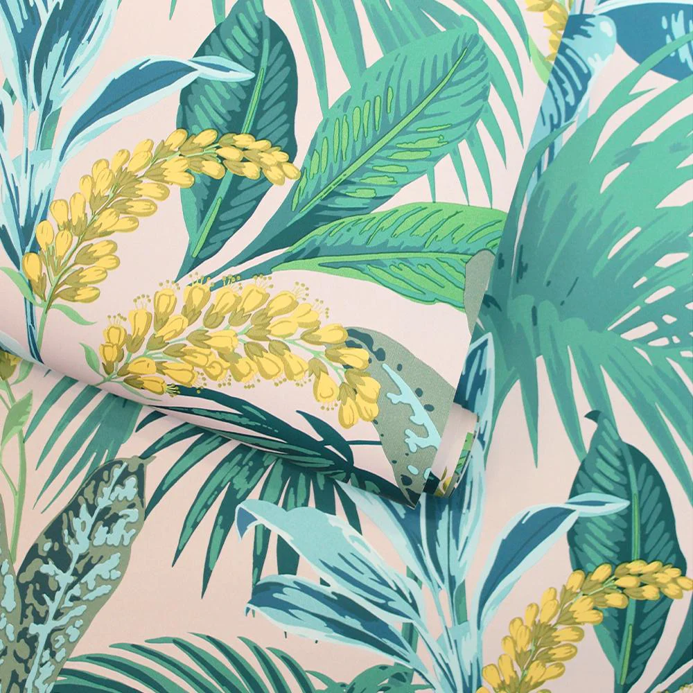 Tempaper Sunset Palms Pink And Green Peel And Stick Wallpaper, 28 Sq. Ft. - Image 4
