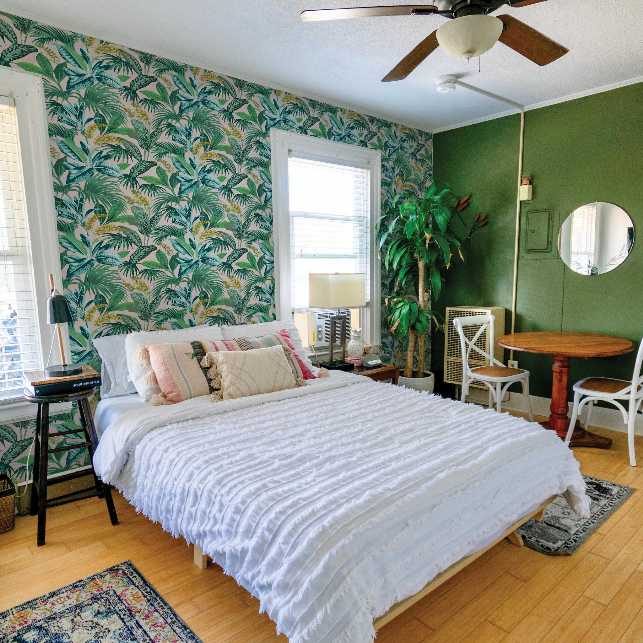 Tempaper Sunset Palms Pink And Green Peel And Stick Wallpaper, 28 Sq. Ft. - Image 5