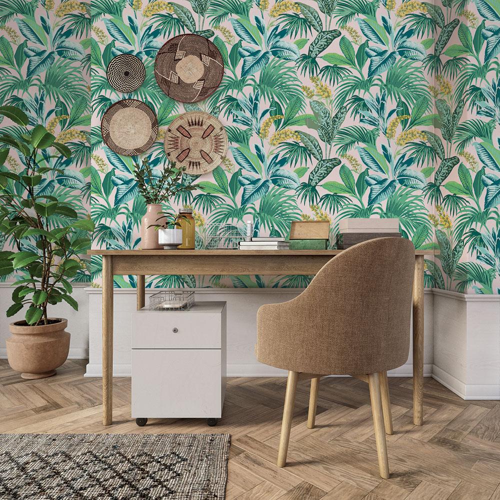 Tempaper Sunset Palms Pink And Green Peel And Stick Wallpaper, 28 Sq. Ft. - Image 7
