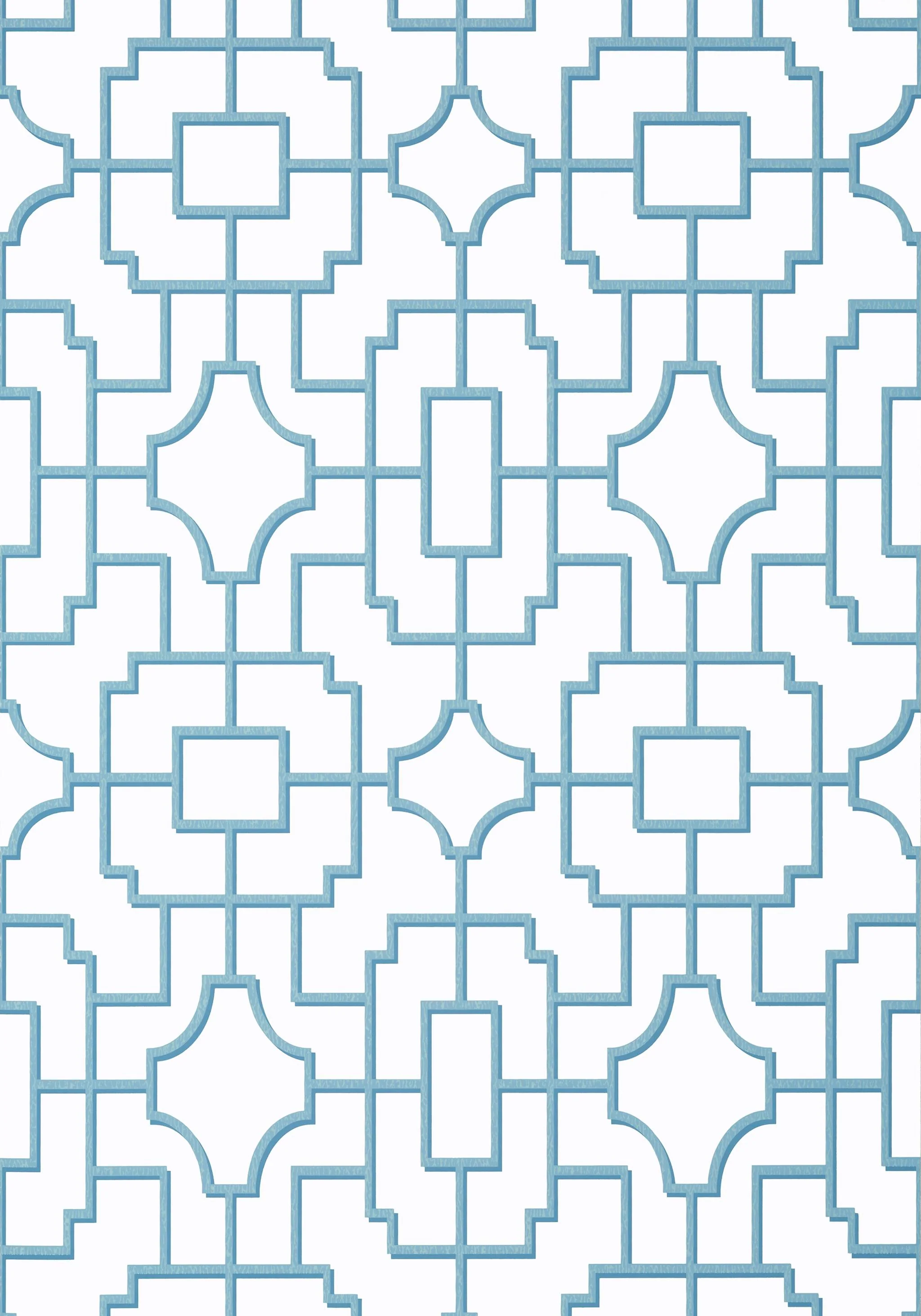 Thibaut Fretwork Light Blue Wallpaper