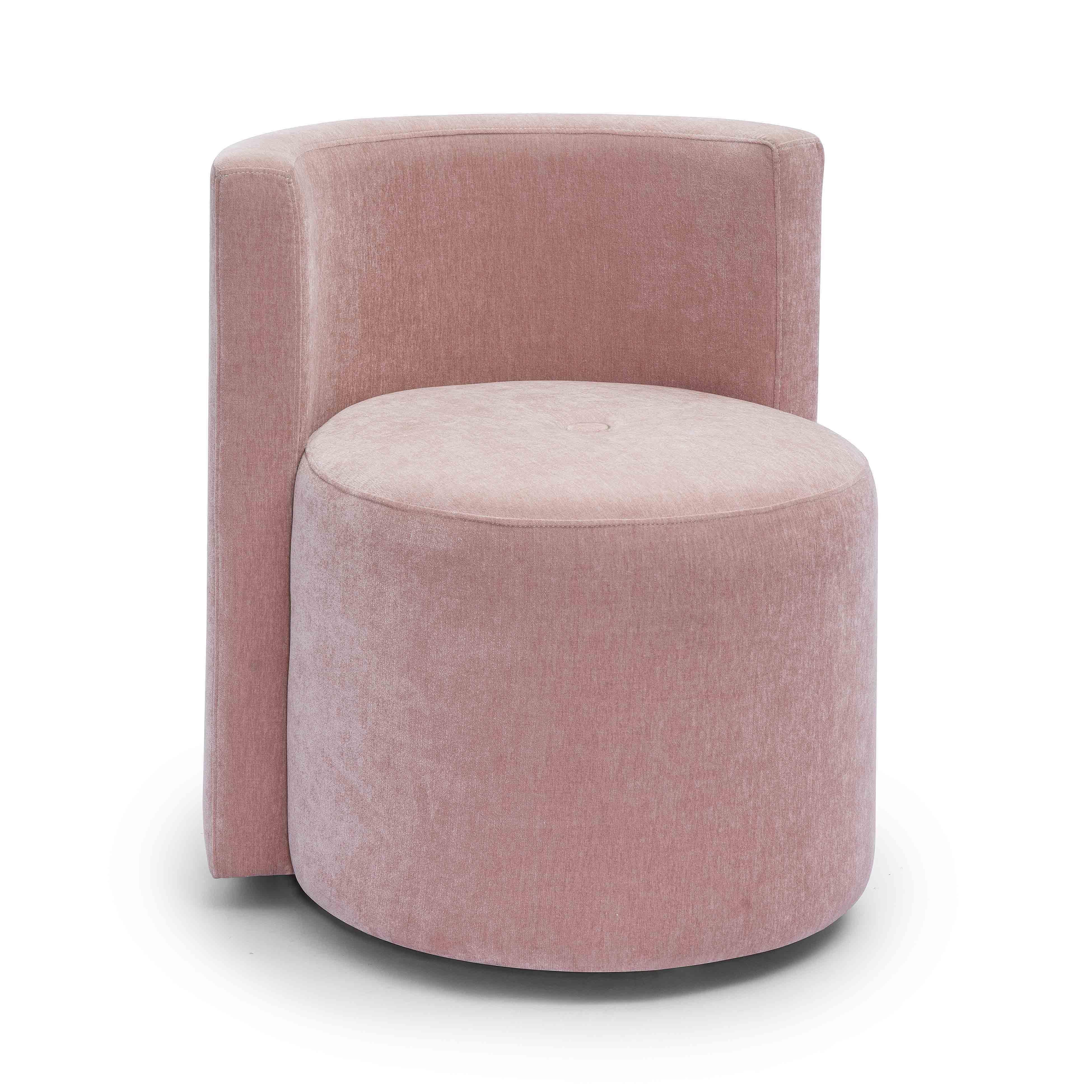 Tov Alyssa Pink Upcycled Velvet Rolling Desk Chair