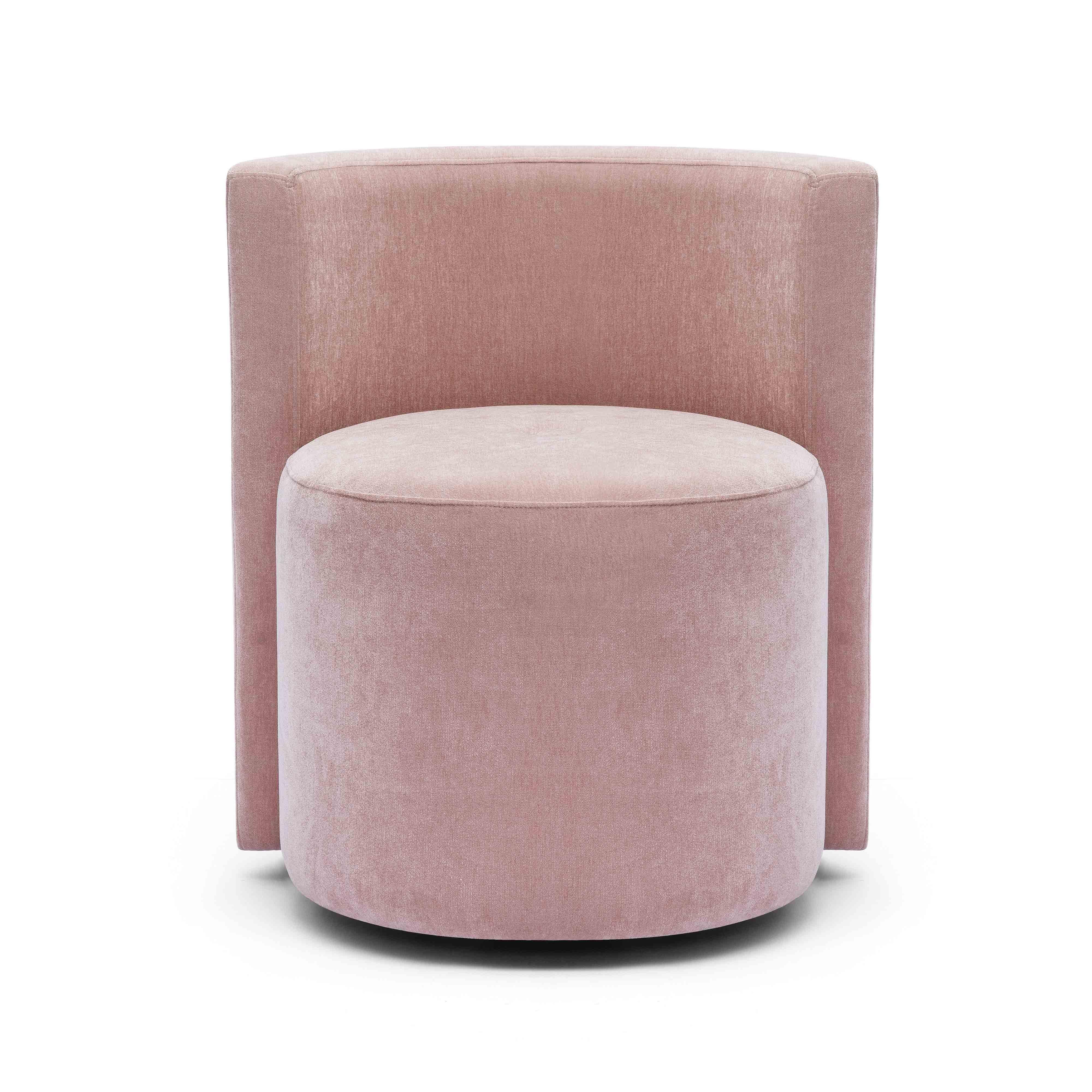Tov Alyssa Pink Upcycled Velvet Rolling Desk Chair - Image 4