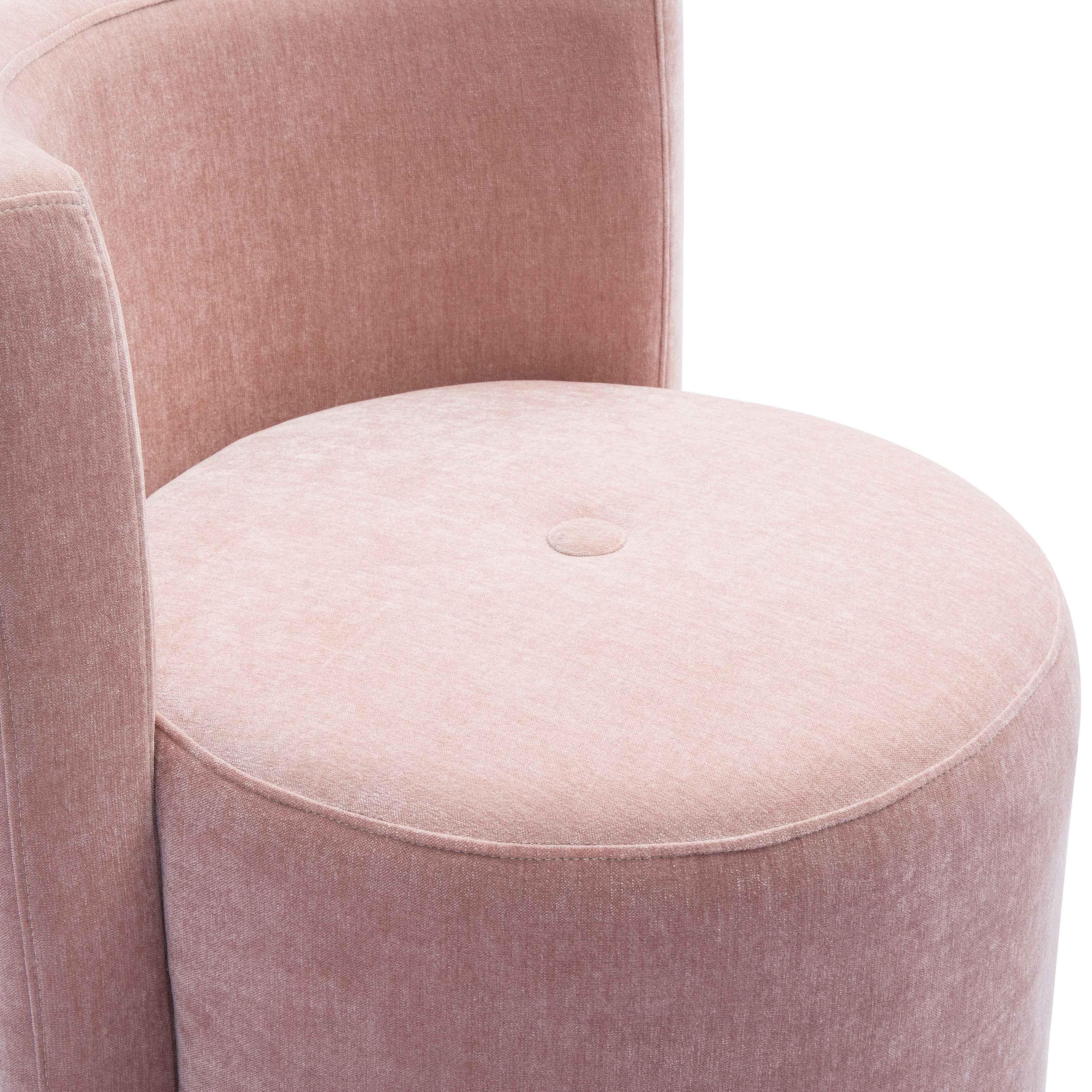 Tov Alyssa Pink Upcycled Velvet Rolling Desk Chair - Image 5