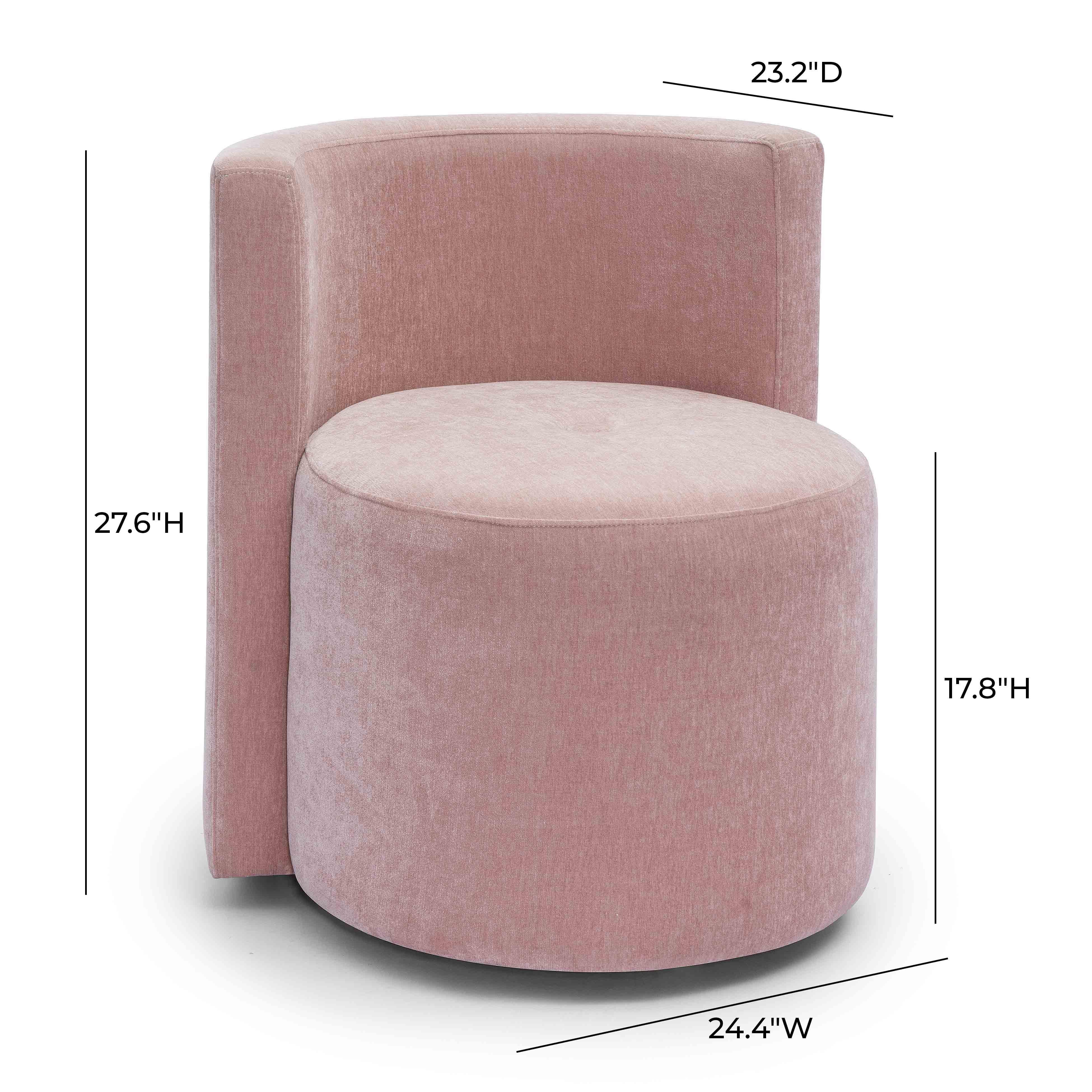 Tov Alyssa Pink Upcycled Velvet Rolling Desk Chair - Image 6