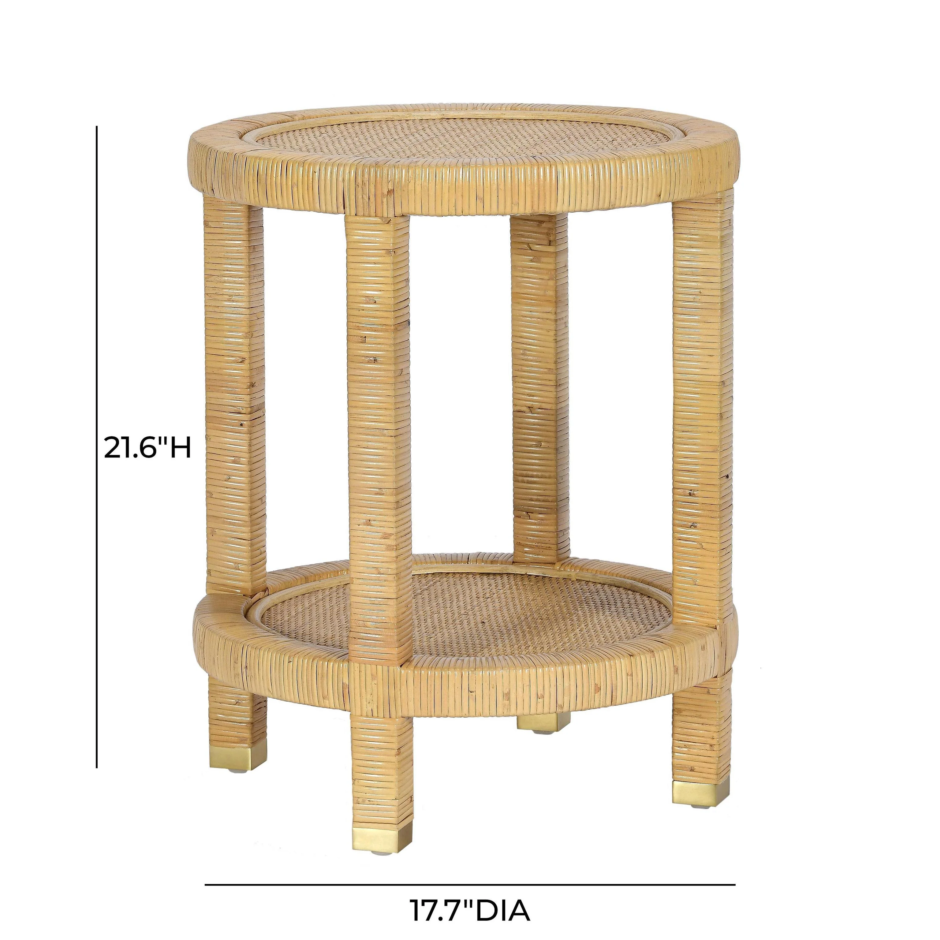 Tov Amara Natural Rattan Side Table - Image 6