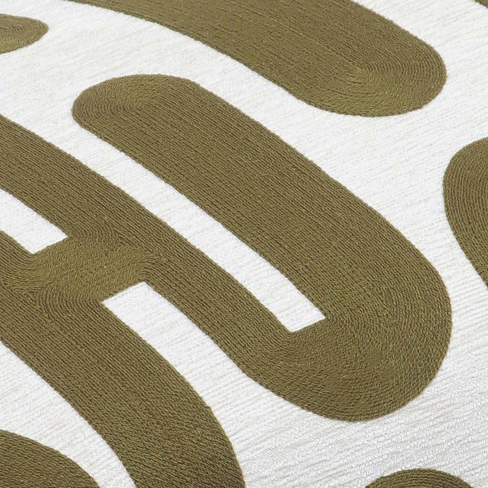 Tov Arielle 48" Olive &Amp; White Embroidered Bench - Image 6