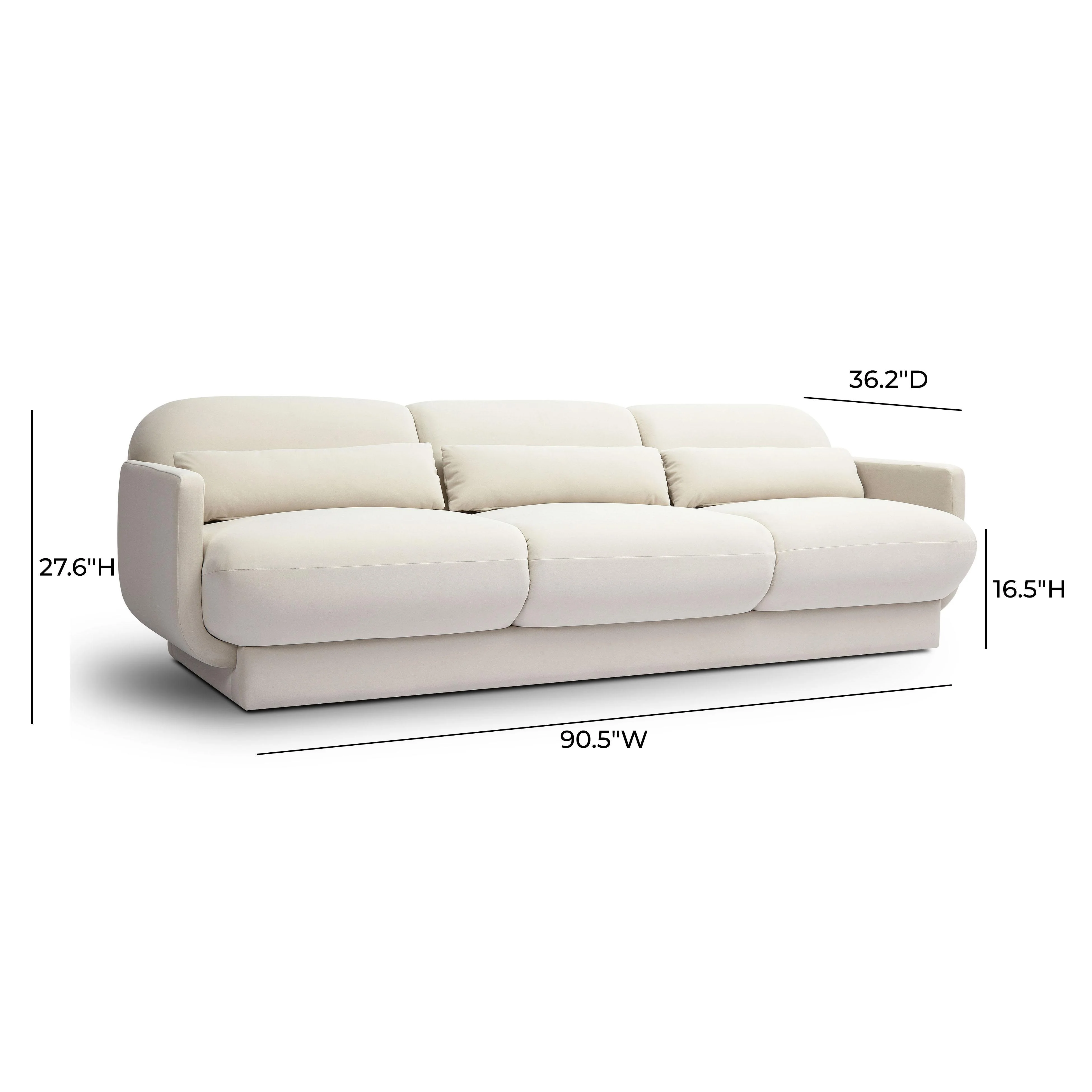 Tov Azalea 90.5" Performance Velvet Sofa - Image 6