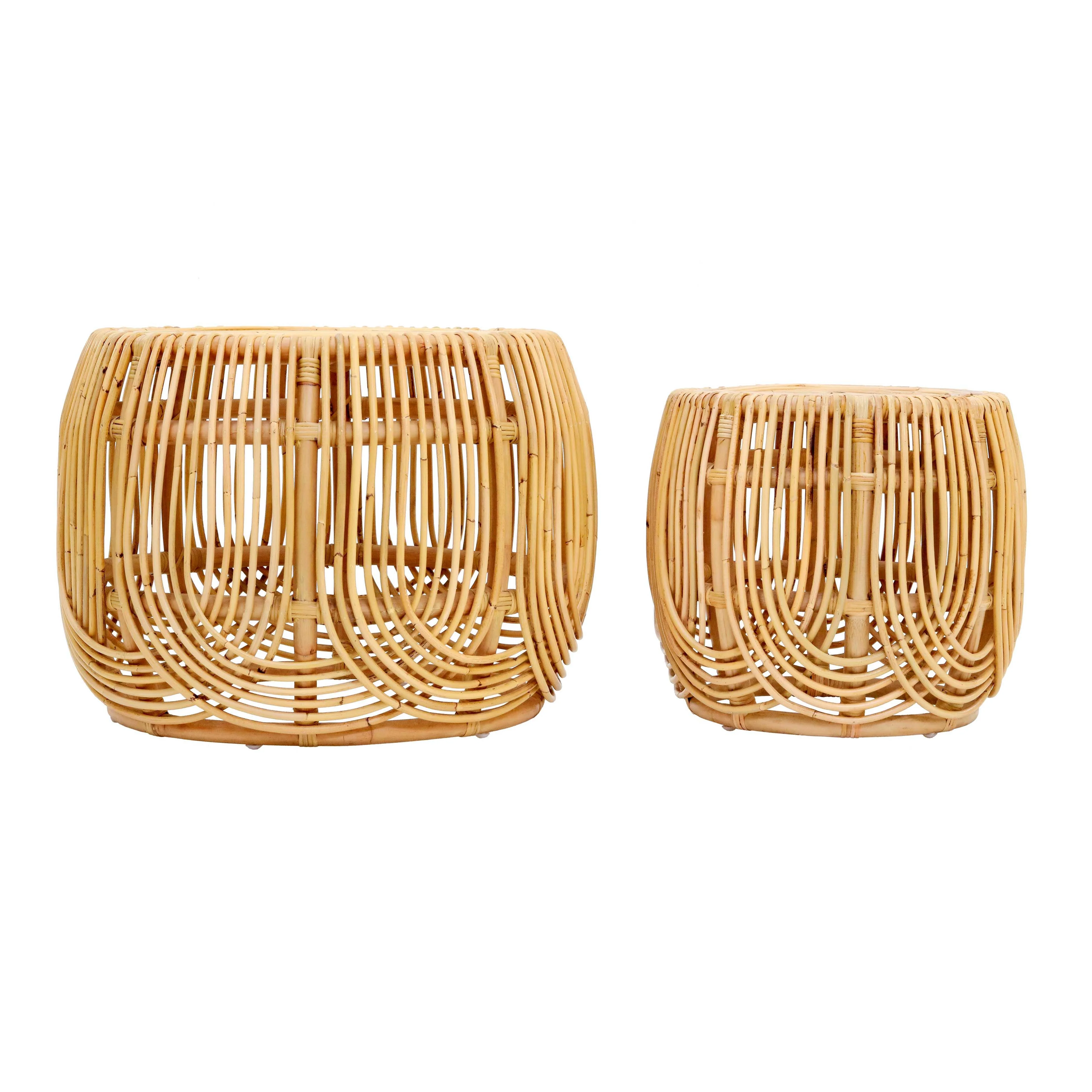 Tov Azrina 2-Piece Rattan Nesting Table Set - Image 3