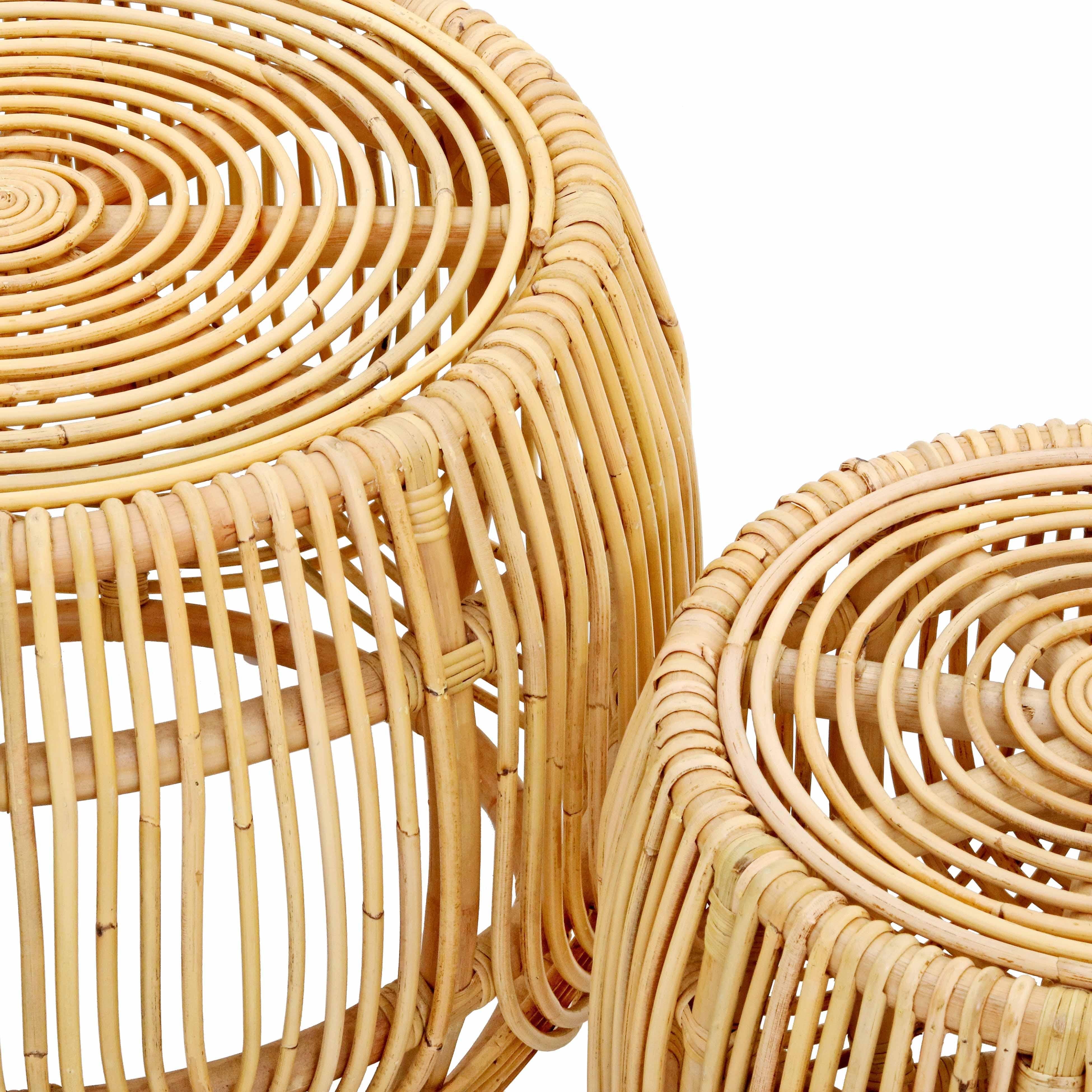 Tov Azrina 2-Piece Rattan Nesting Table Set - Image 4