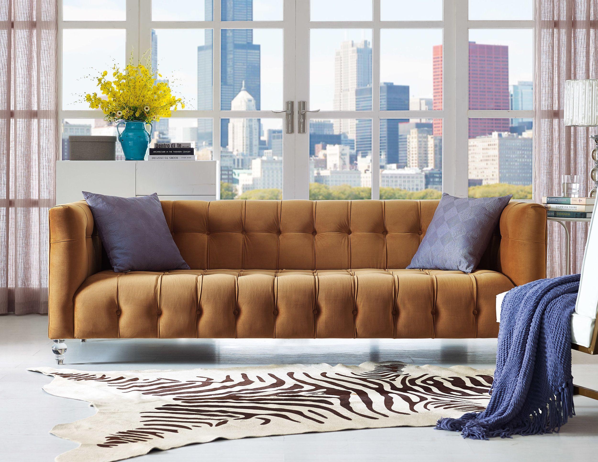 Tov Bea Cognac Velvet Sofa - Image 6