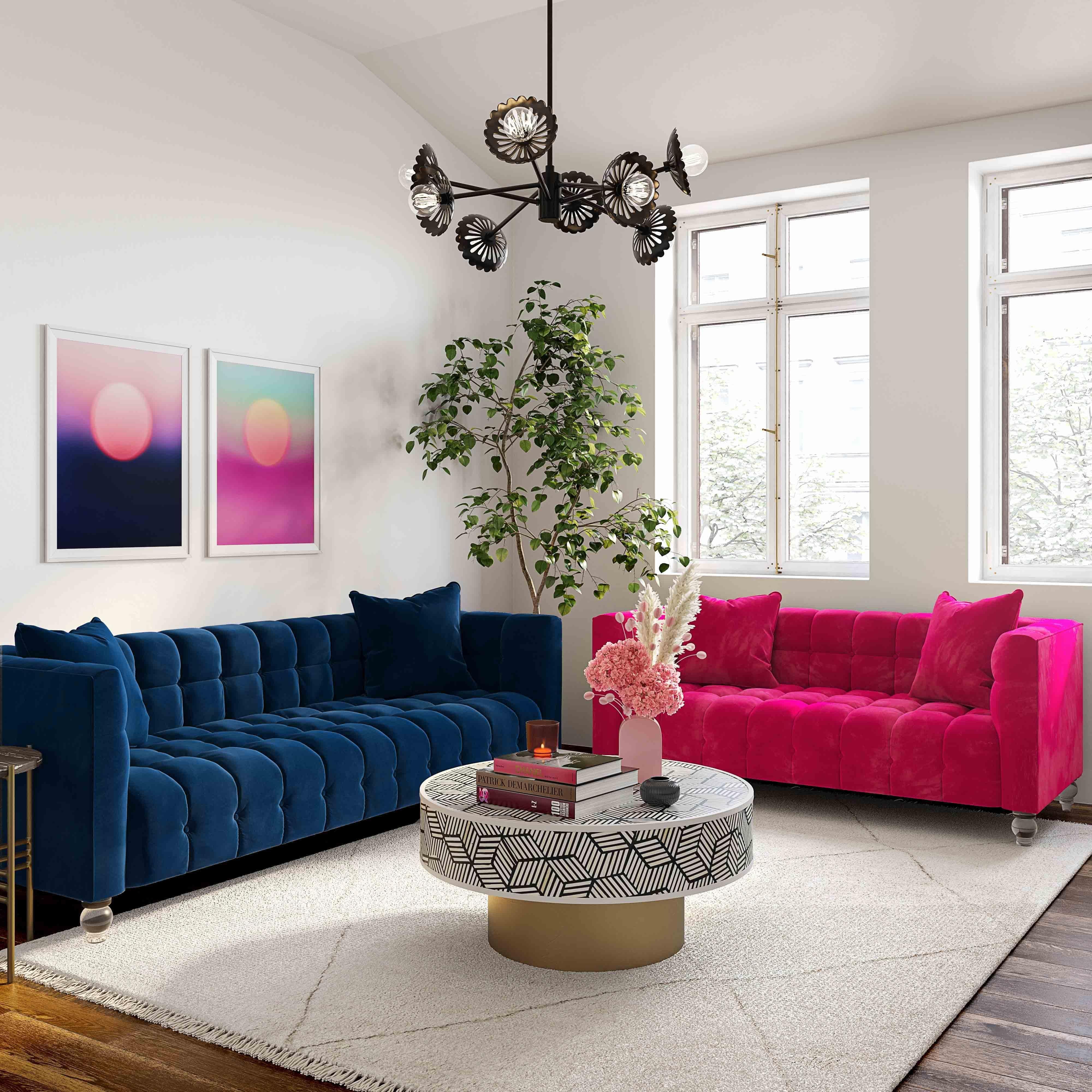 Tov Bea Navy Velvet Sofa - Image 2