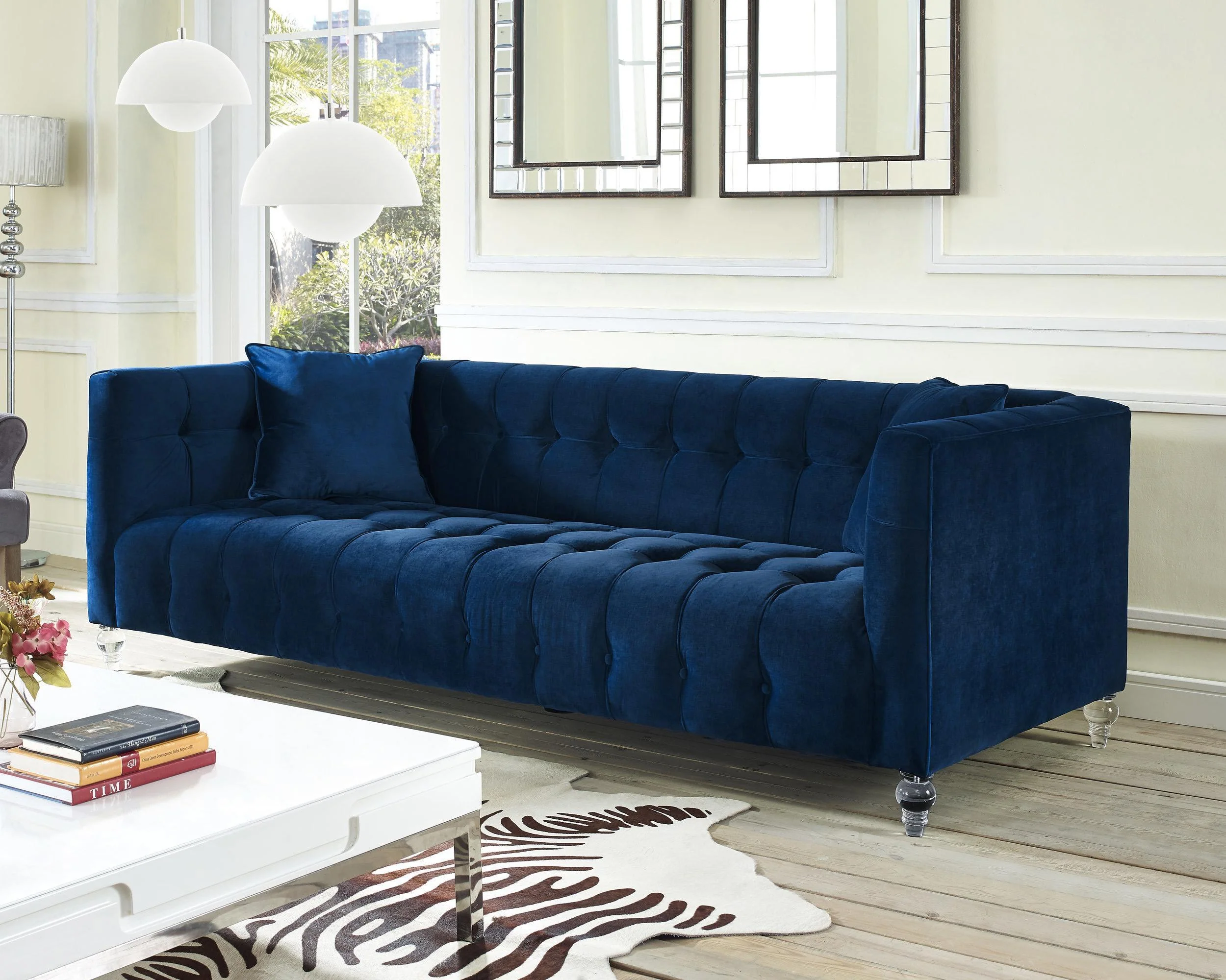 Tov Bea Navy Velvet Sofa - Image 5