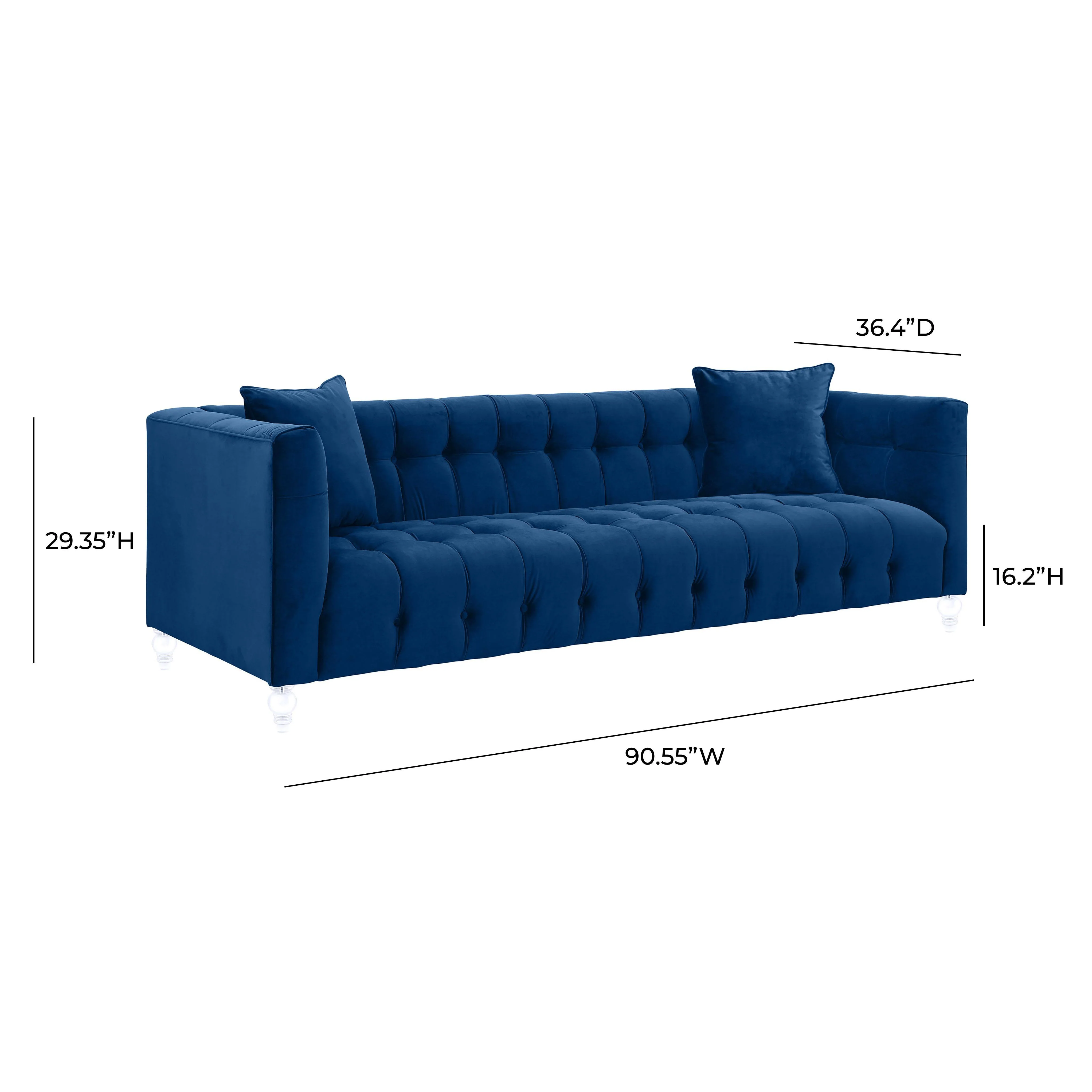 Tov Bea Navy Velvet Sofa - Image 6