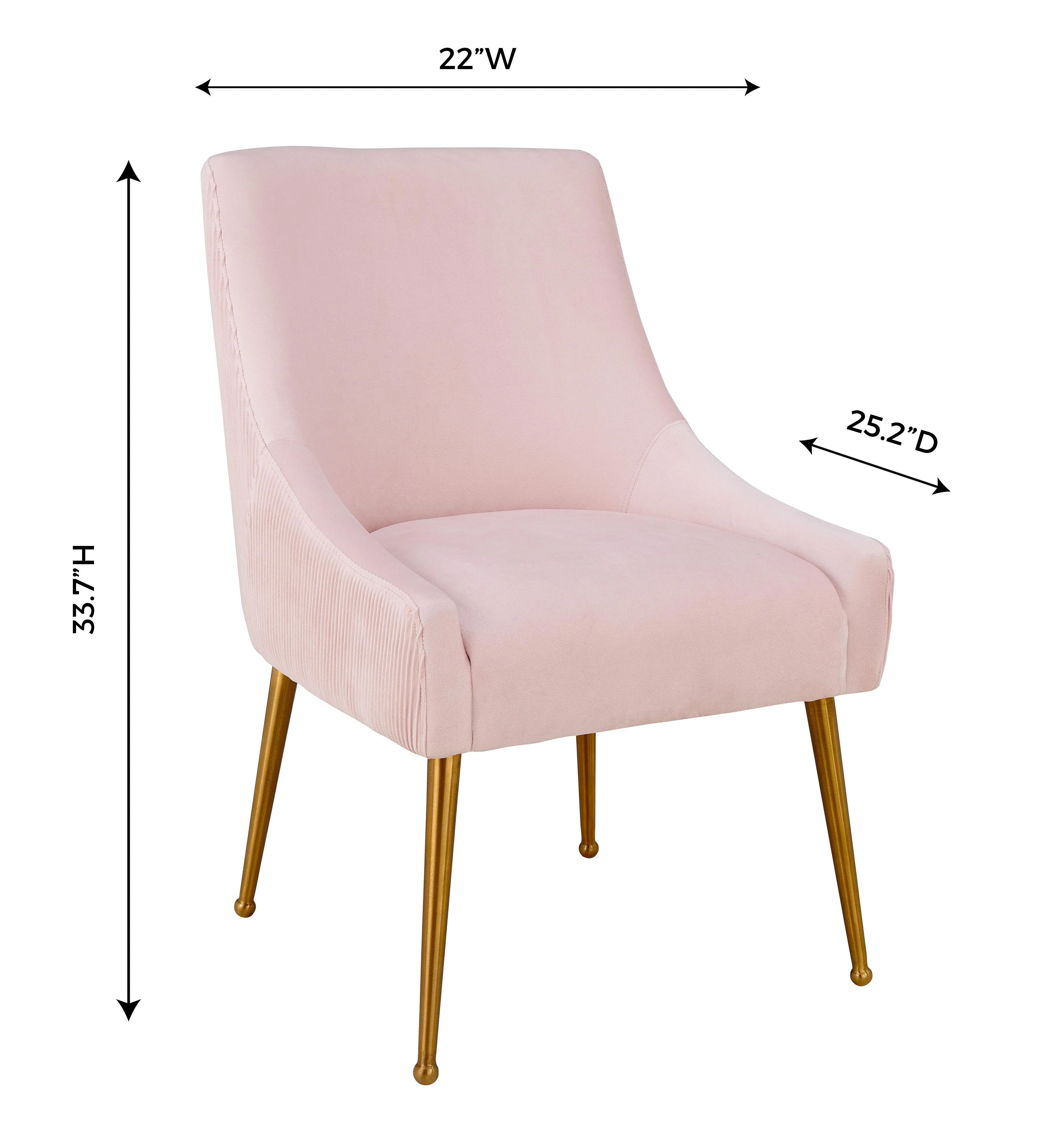 Tov Beatrix Pleated Blush Velvet Side Chair - Image 9