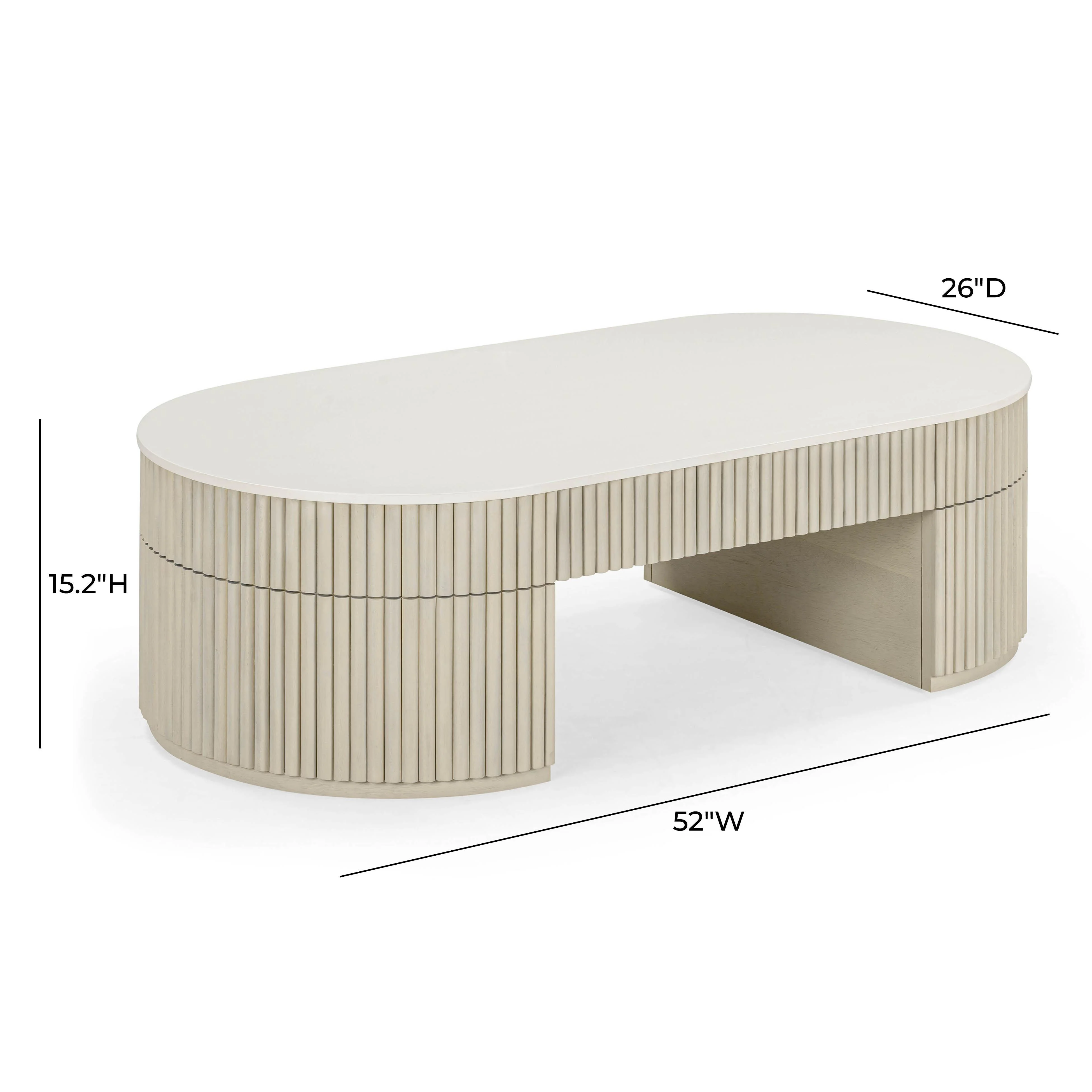Tov Bella 52" Cream Large Storage Coffee Table - Image 4