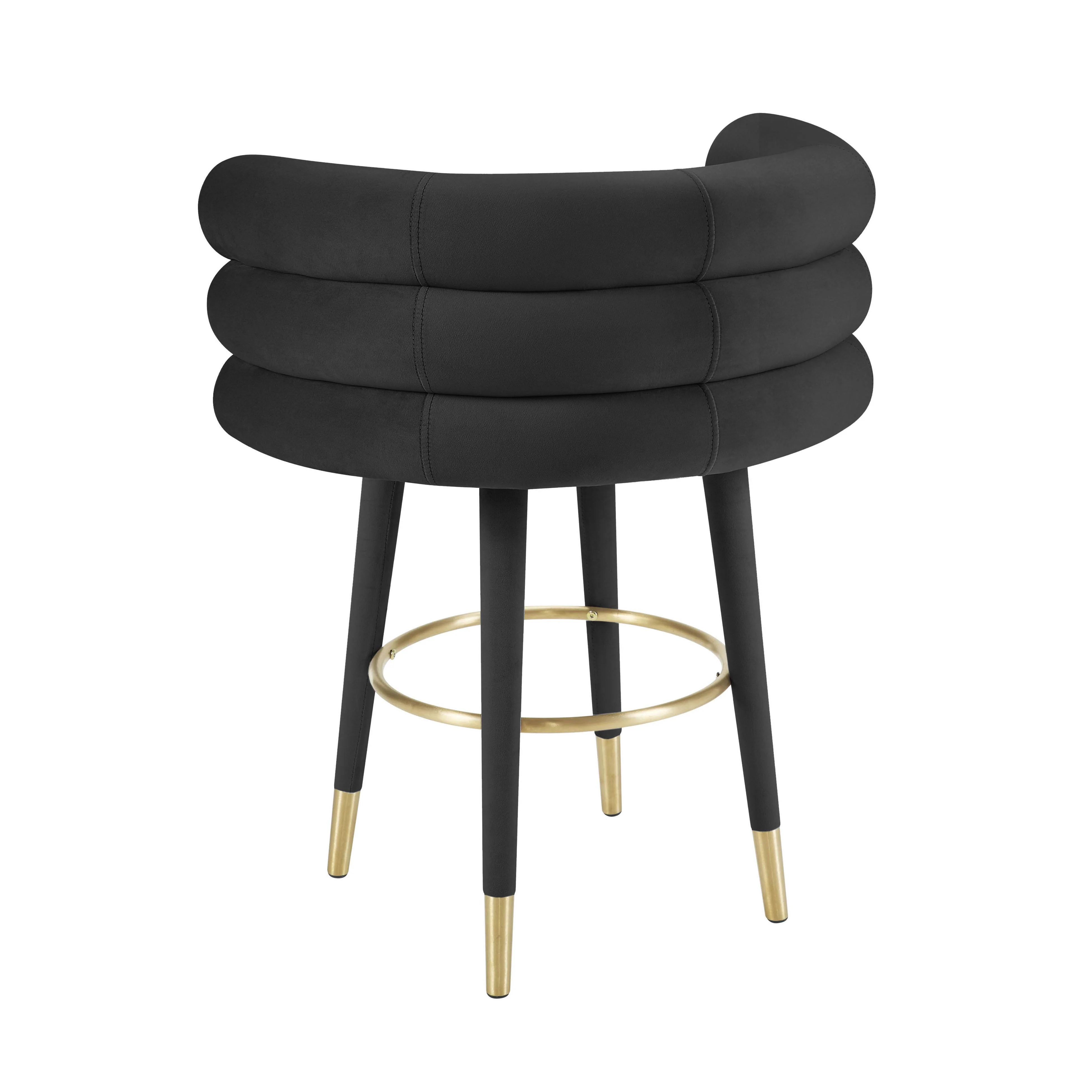 Tov Betty Black Velvet Counter Stool - Image 4