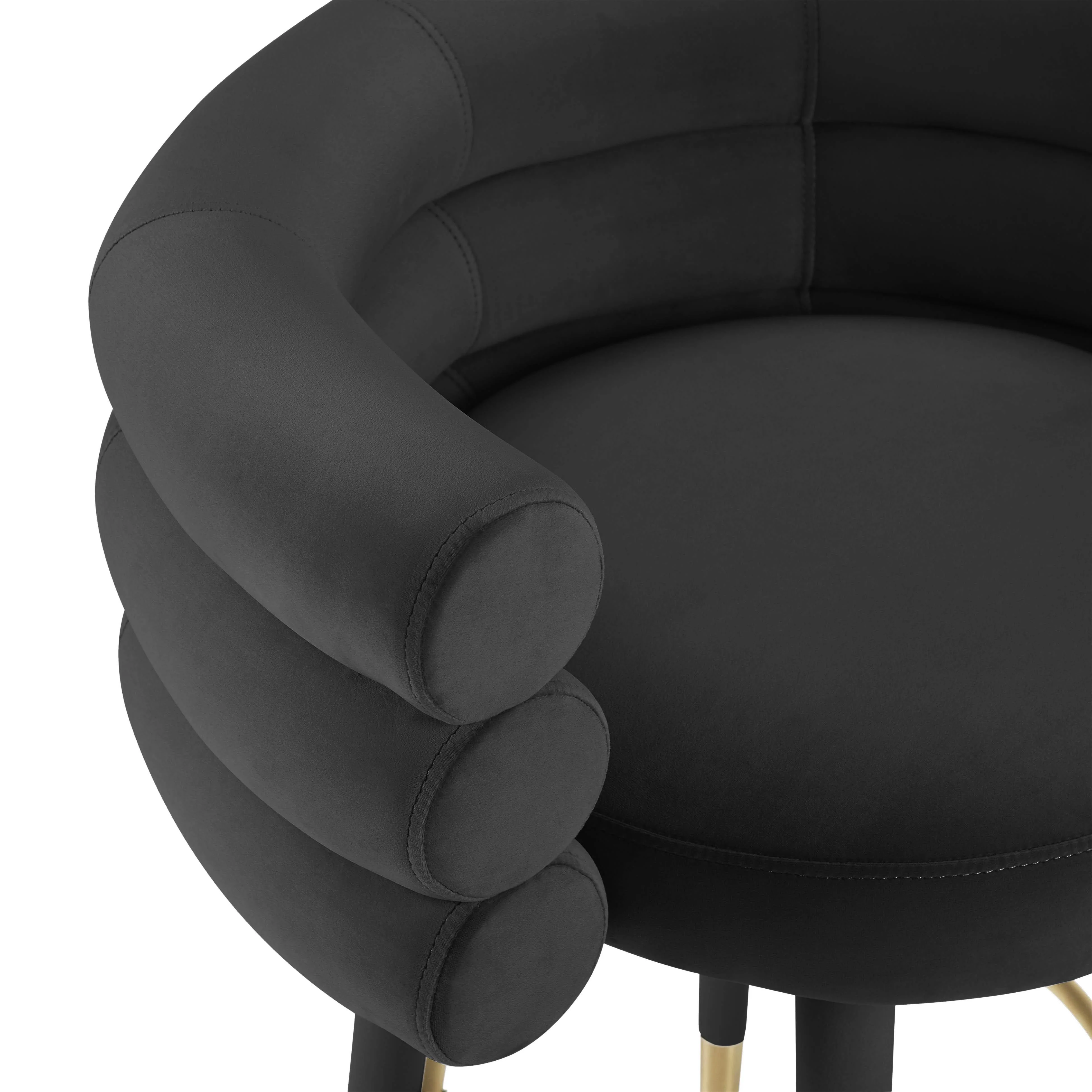 Tov Betty Black Velvet Counter Stool - Image 6