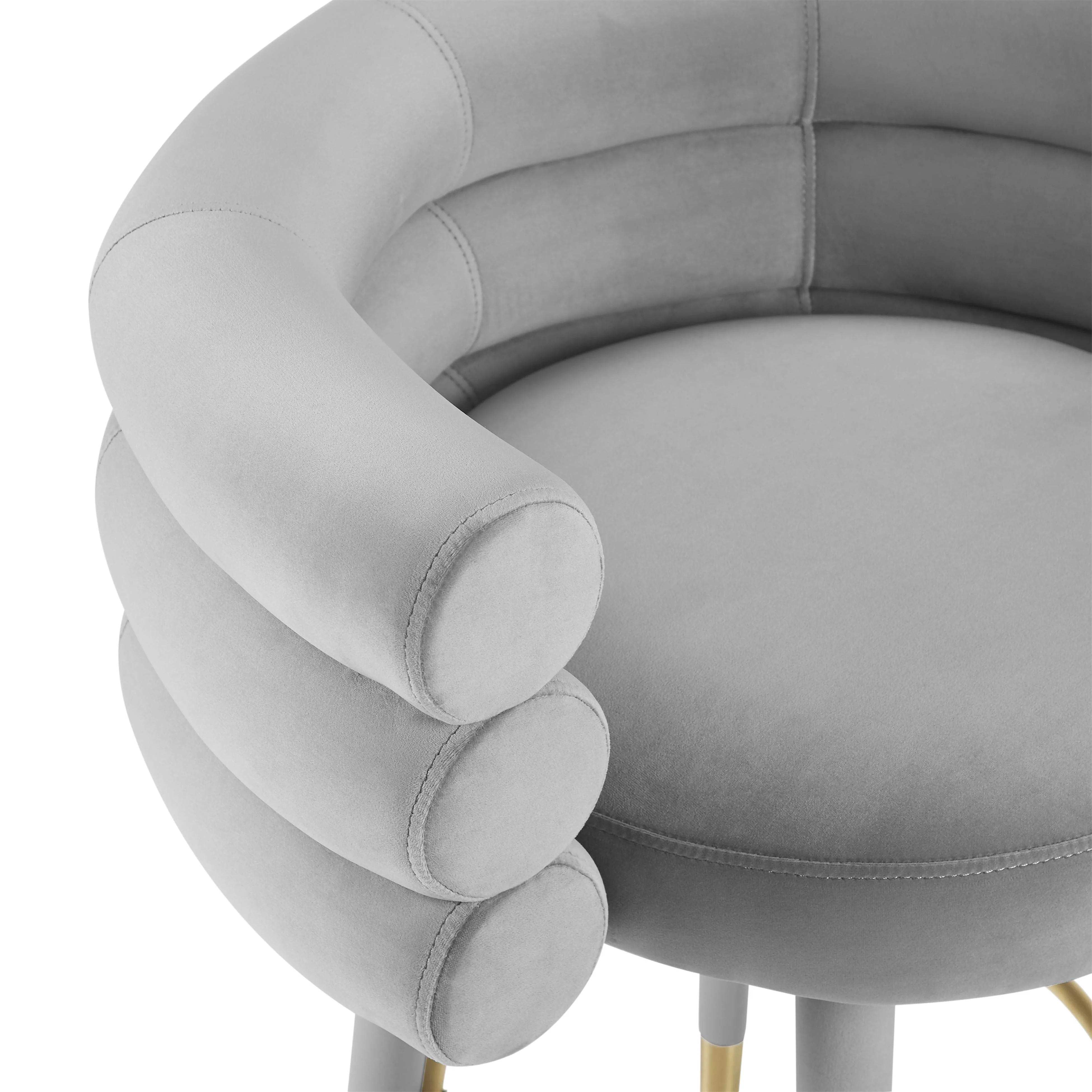 Tov Betty Performance Velvet Stool Counter Height - Image 4