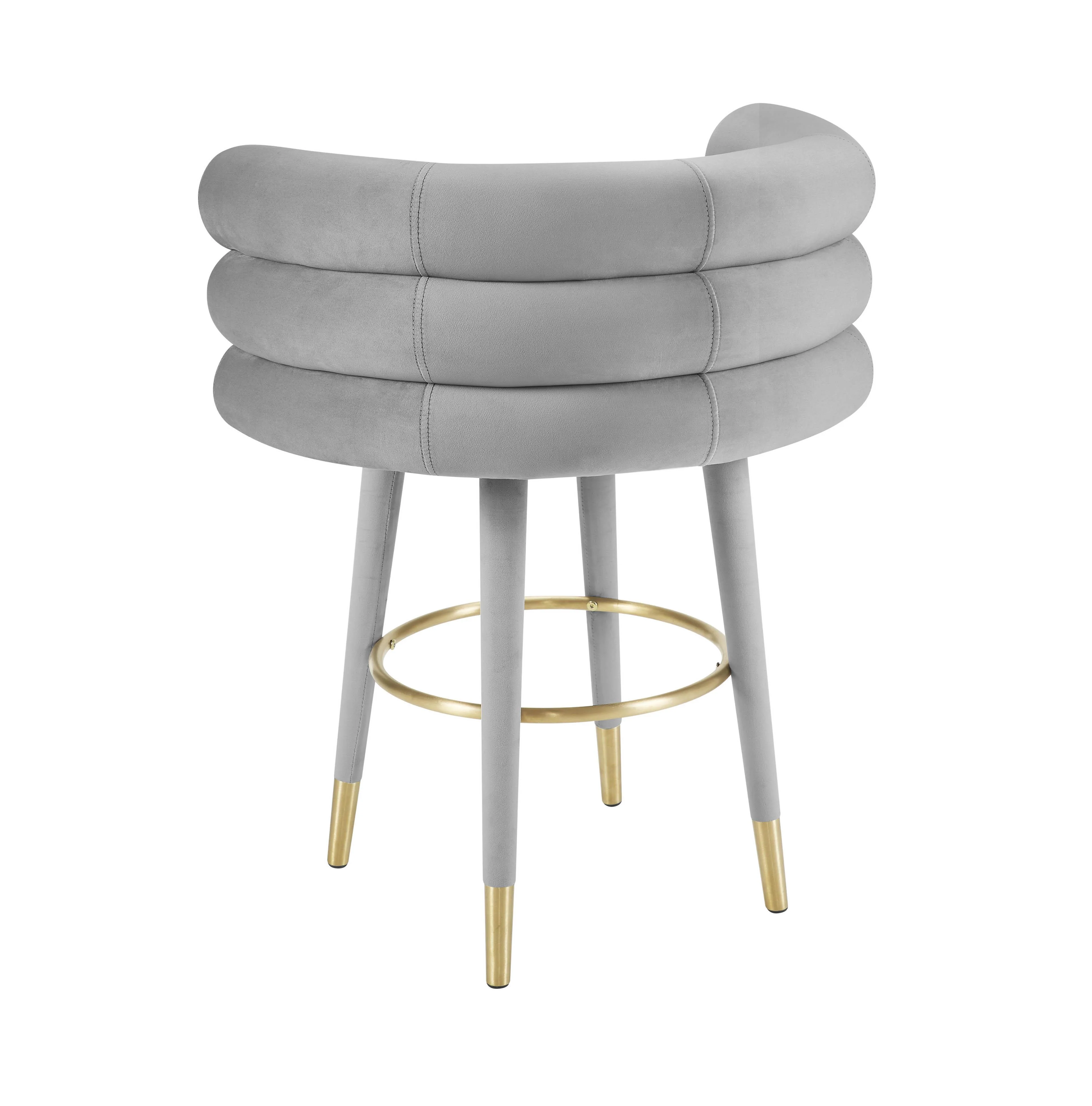 Tov Betty Performance Velvet Stool Counter Height - Image 5