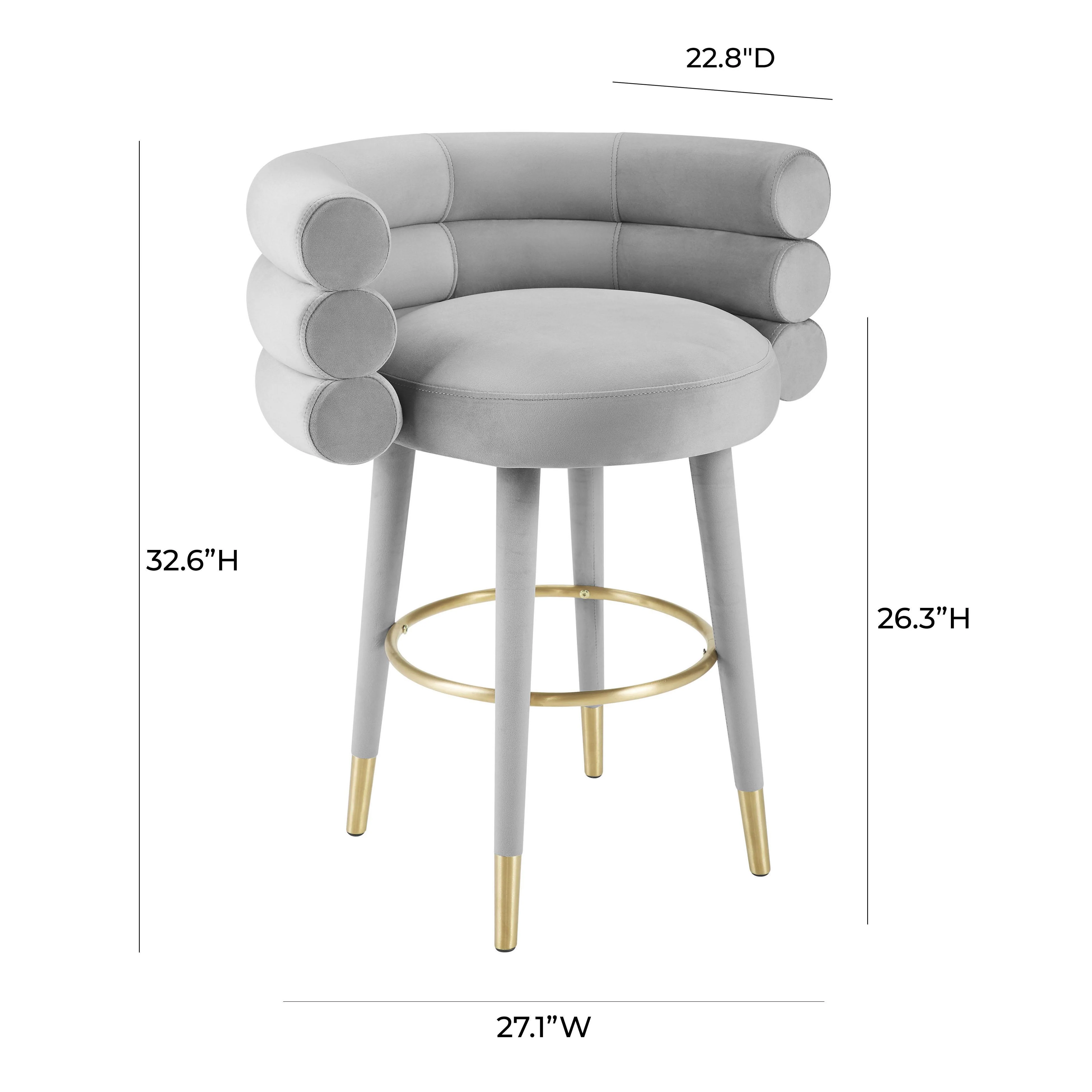 Tov Betty Performance Velvet Stool Counter Height - Image 6