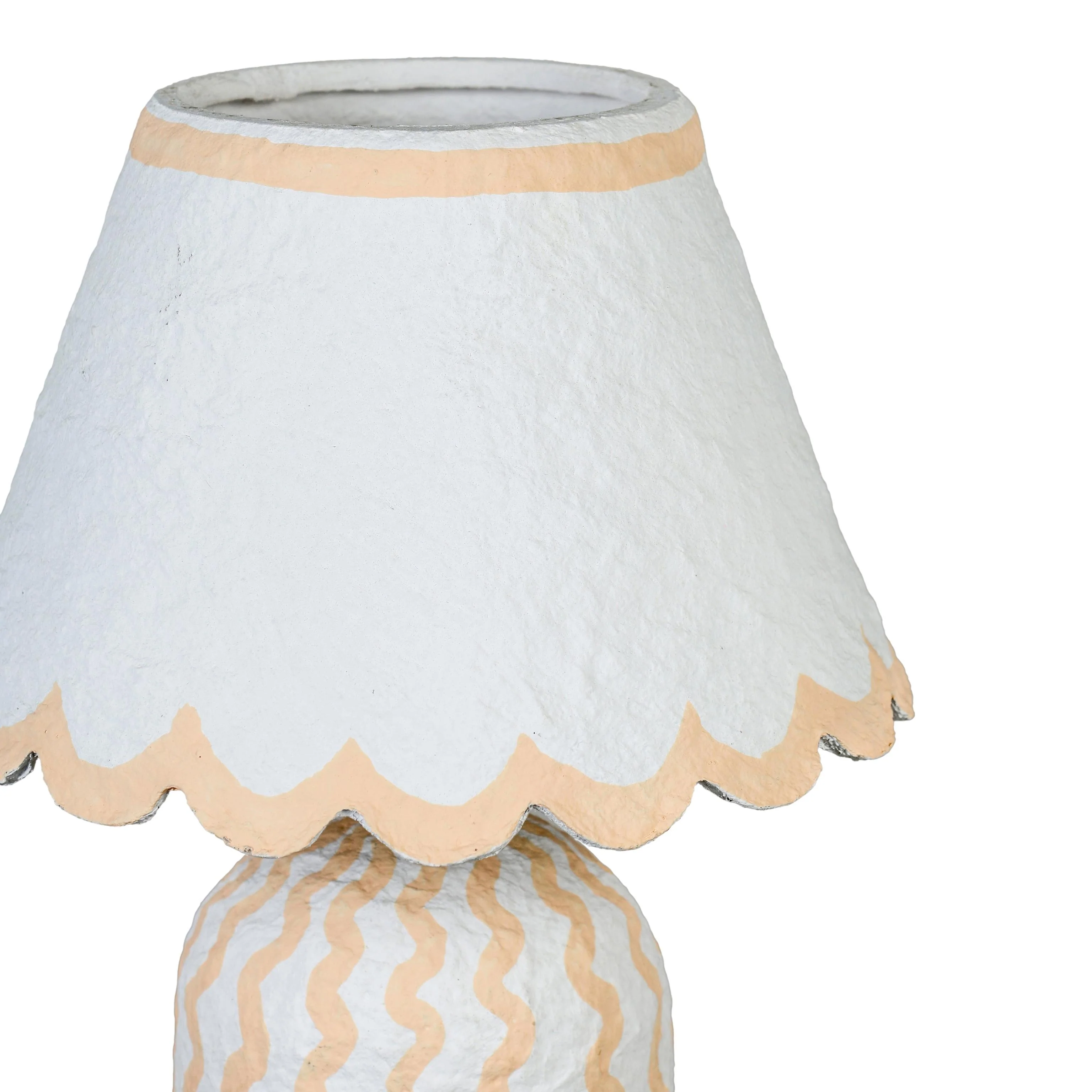 Tov Blum Scalloped Cotton Mache Table Lamp - Image 5