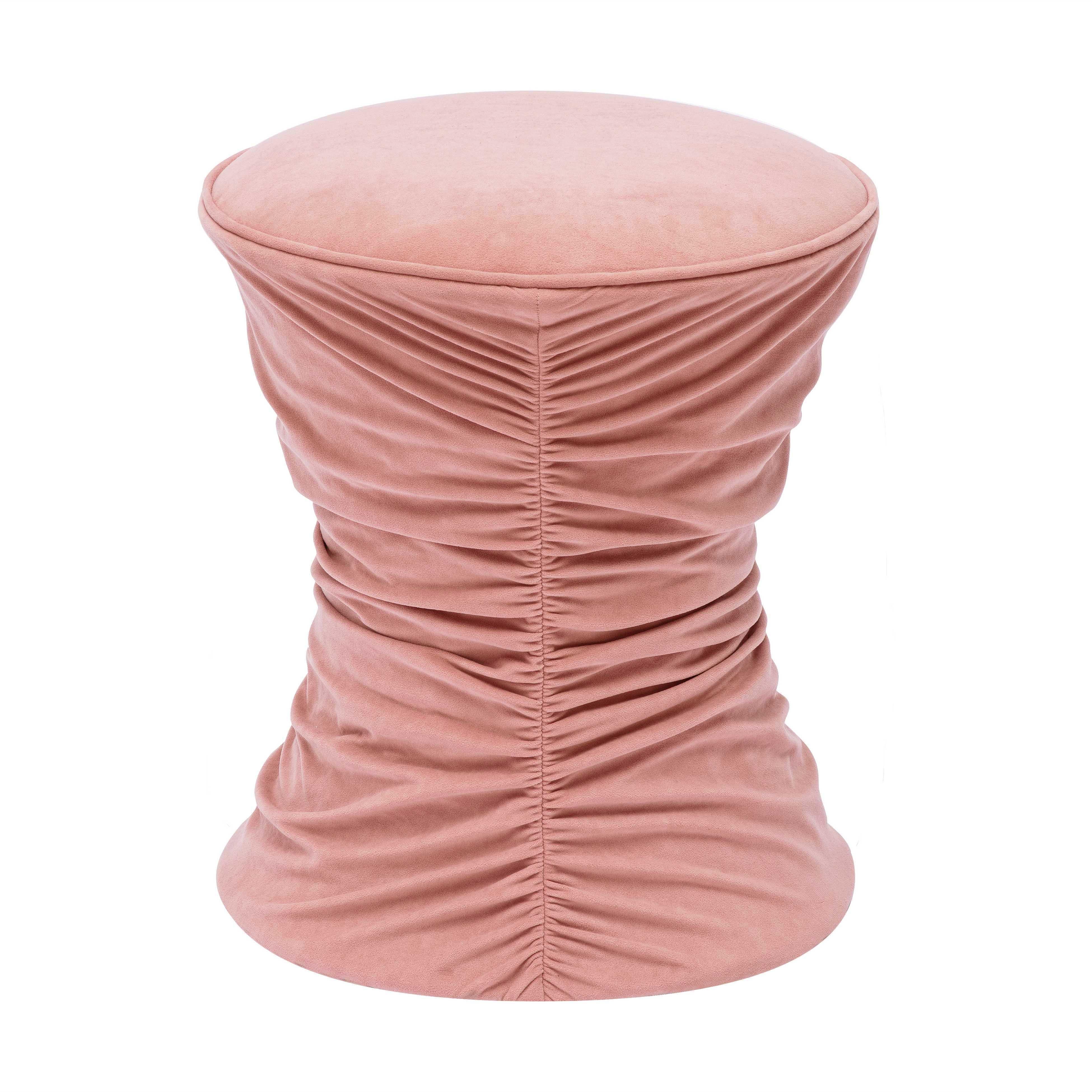 Tov Bounce Rose Pink Ruched Velvet Adjustable Ottoman - Image 6