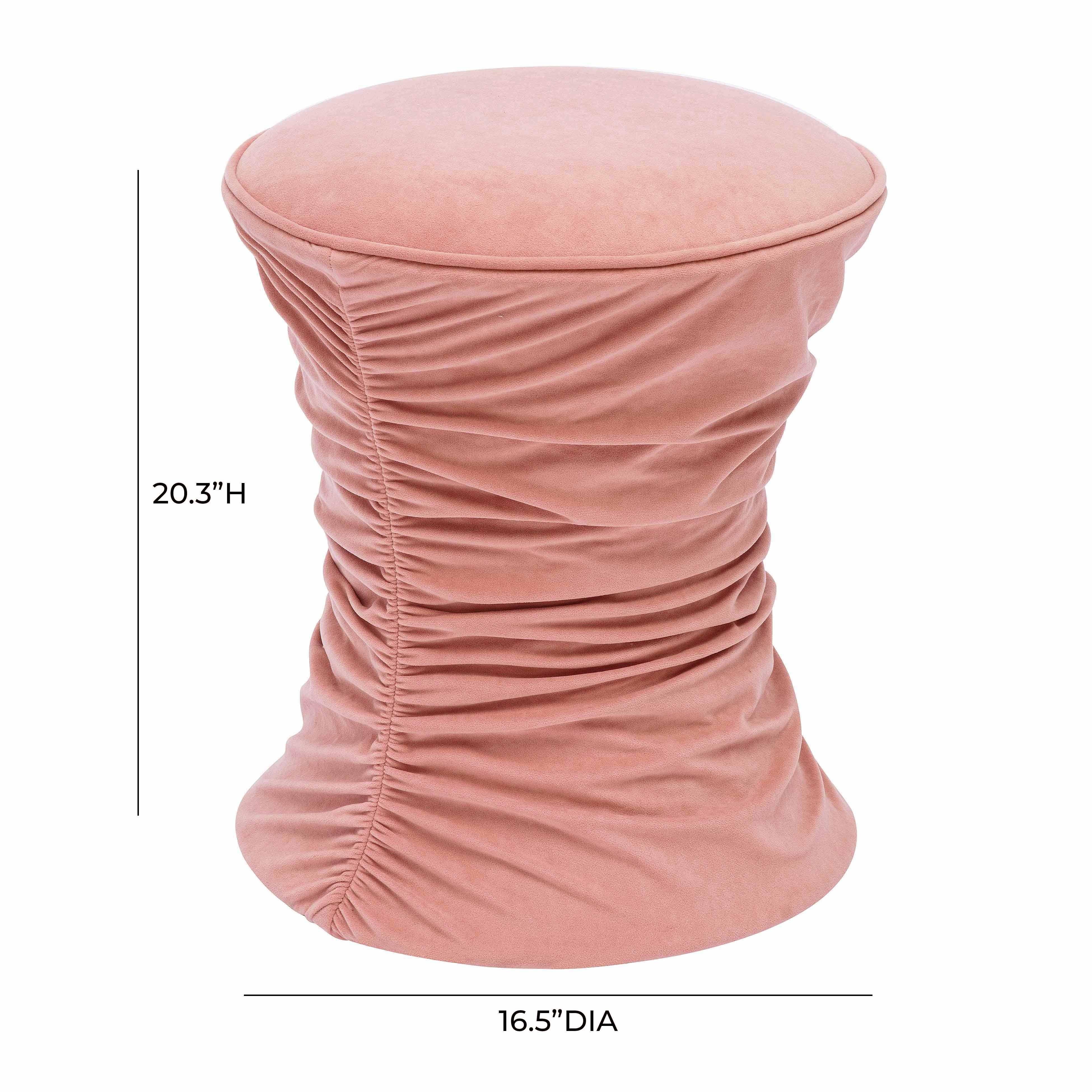 Tov Bounce Rose Pink Ruched Velvet Adjustable Ottoman - Image 7