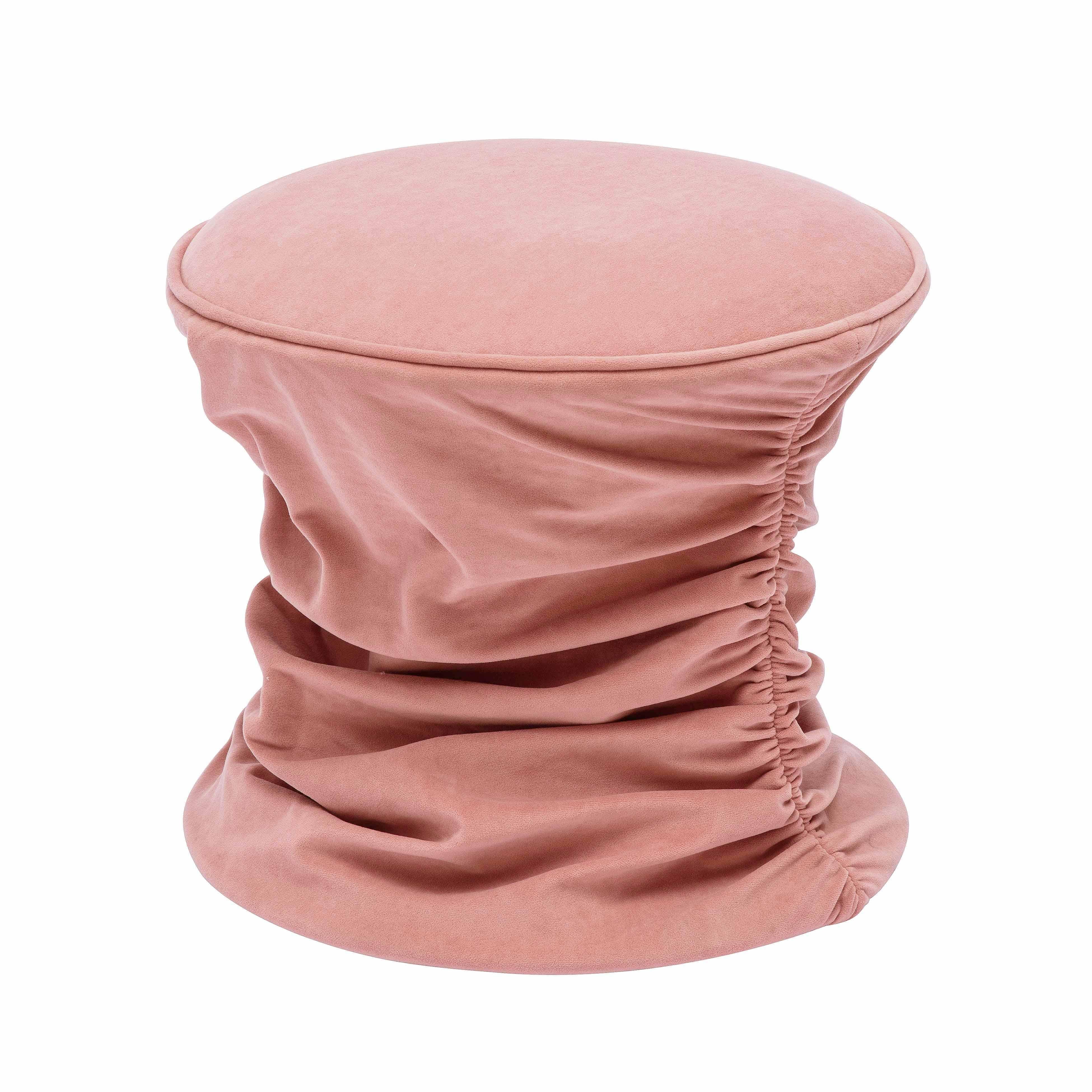 Tov Bounce Rose Pink Ruched Velvet Adjustable Ottoman - Image 8