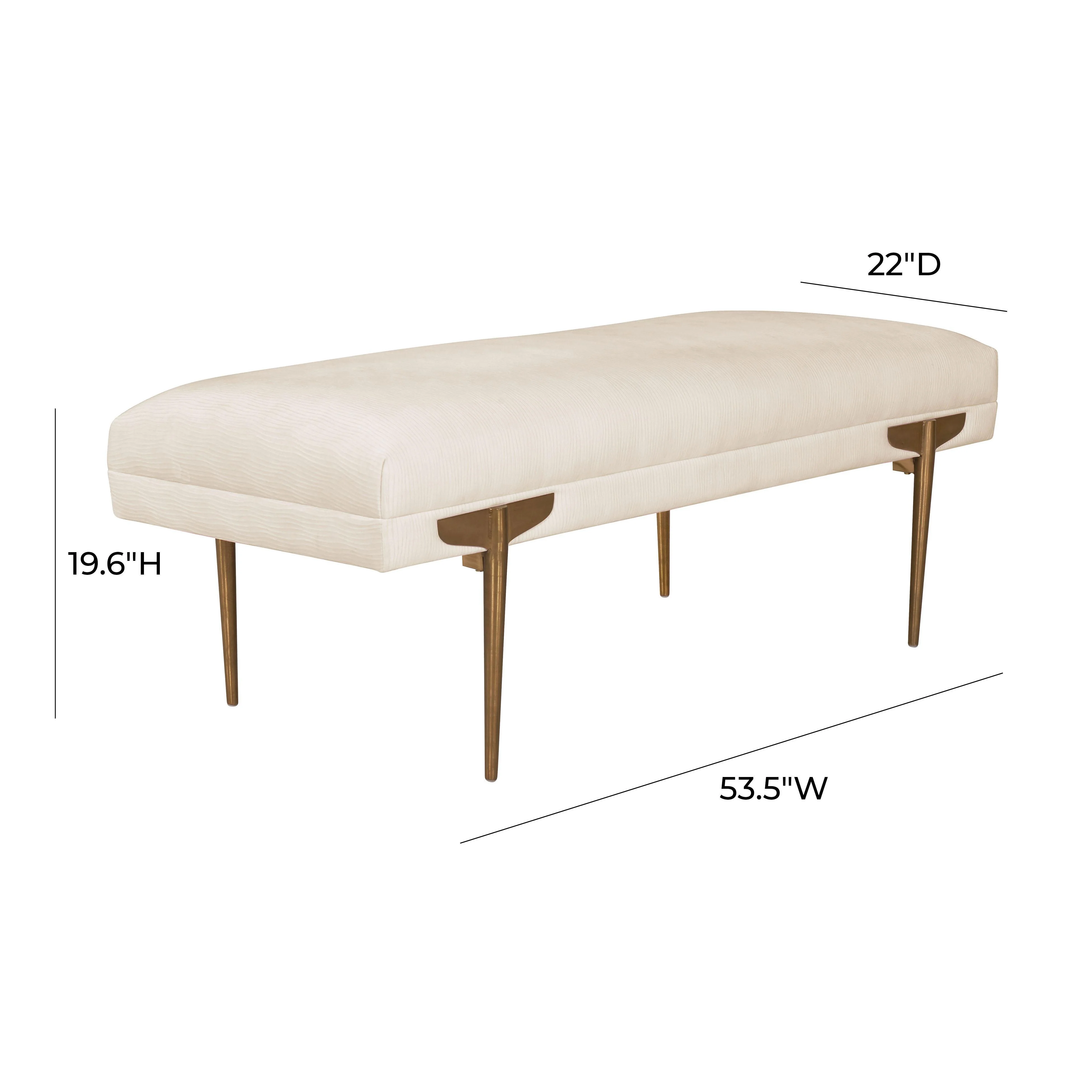 Tov Brno 53.5" Performance Velvet Bench - Image 5