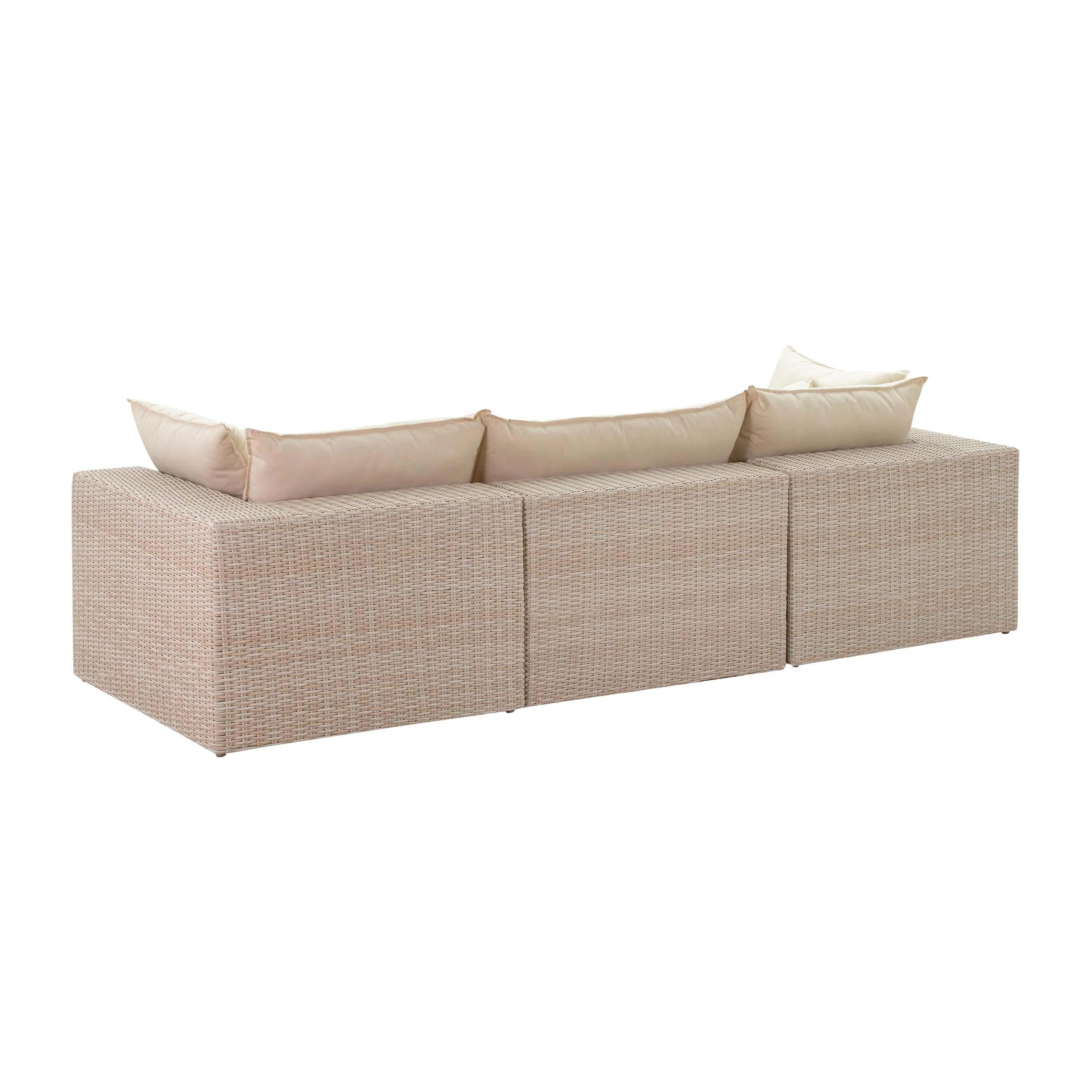 Tov Cali 120" Natural Wicker Outdoor Modular Sofa - Image 8