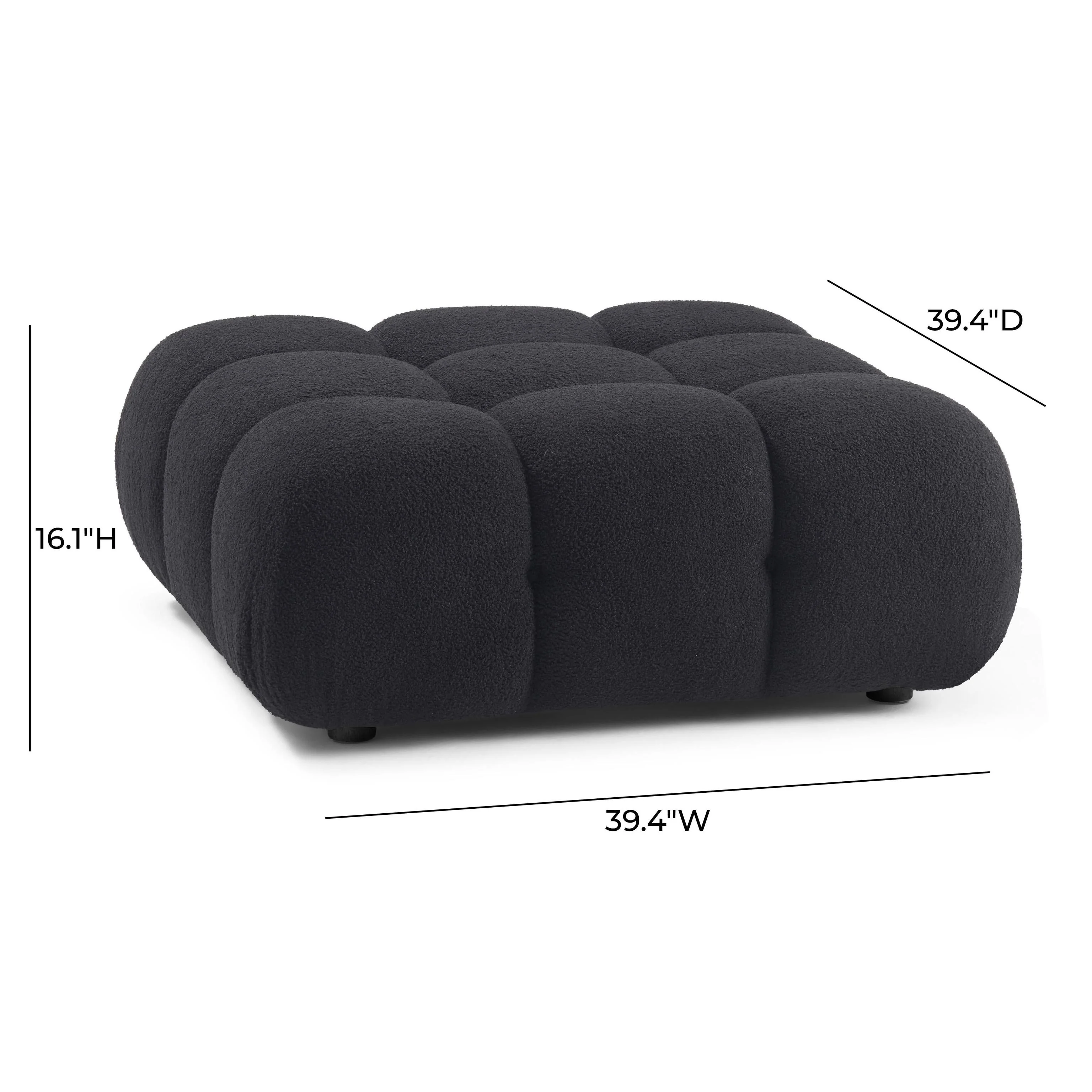 Tov Calliope Performance Vegan Shearling Modular Ottoman - Image 4