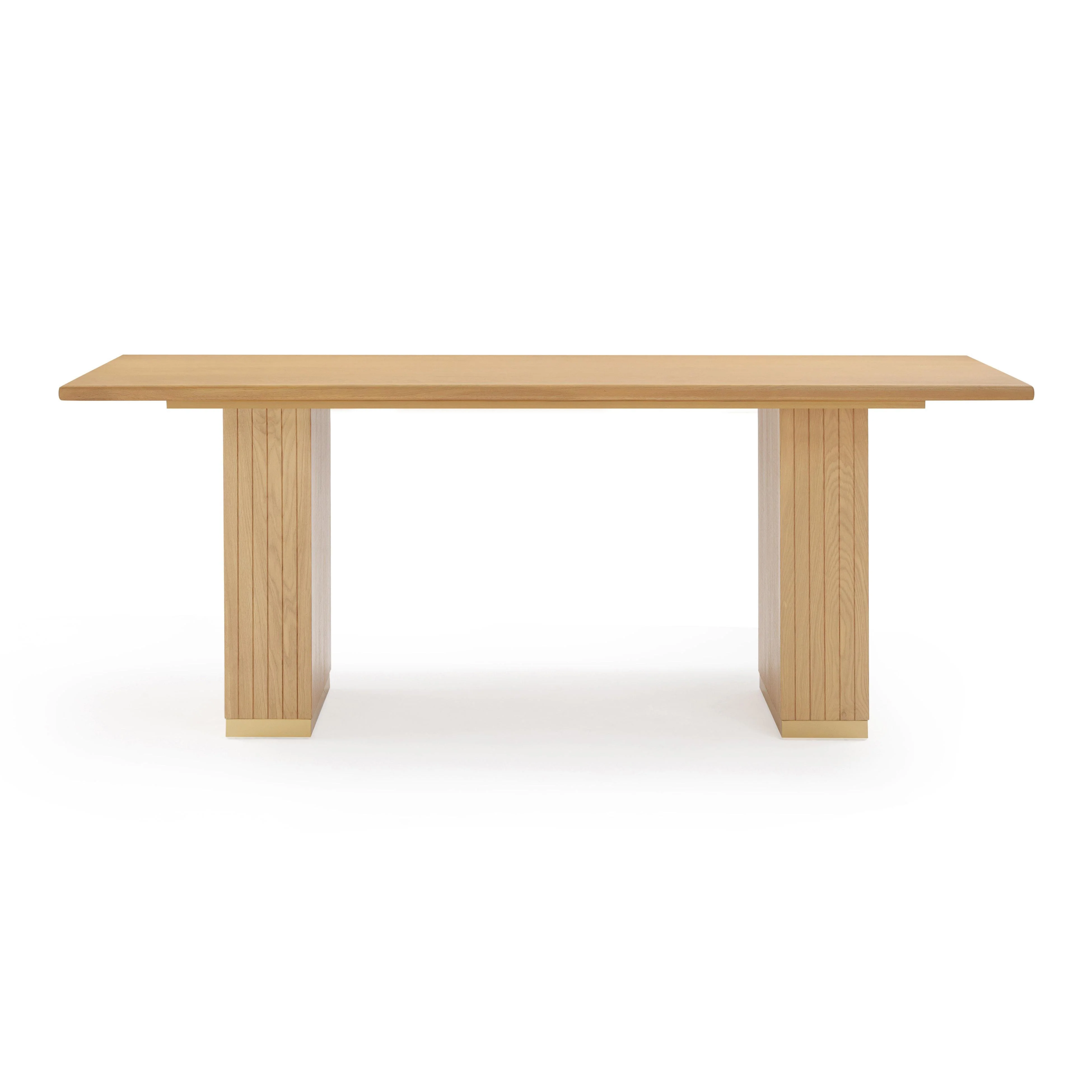 Tov Chelsea 79" Natural Oak Wood Rectangular Dining Table - Image 4