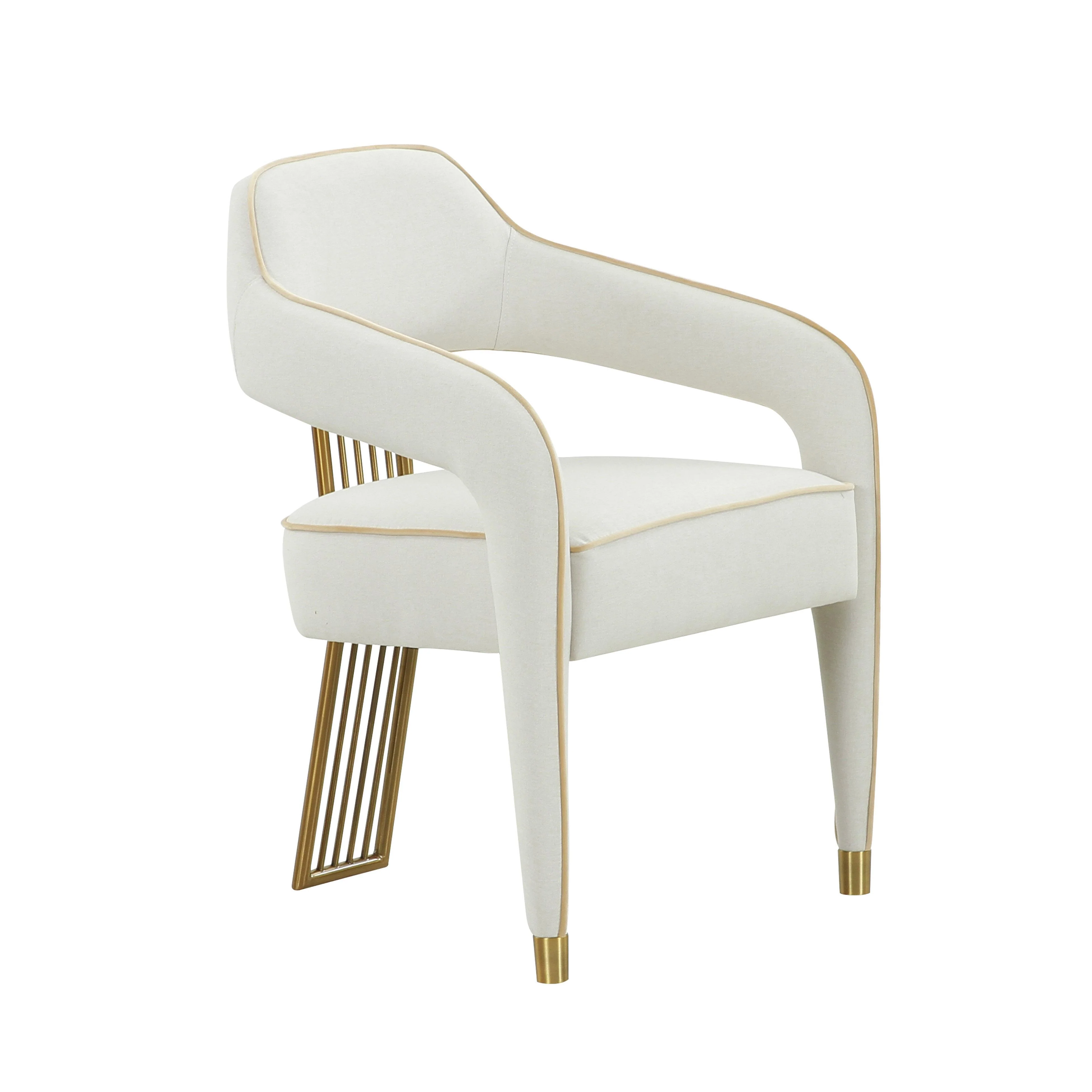 Tov Corralis Cream Performance Linen Dining Chair