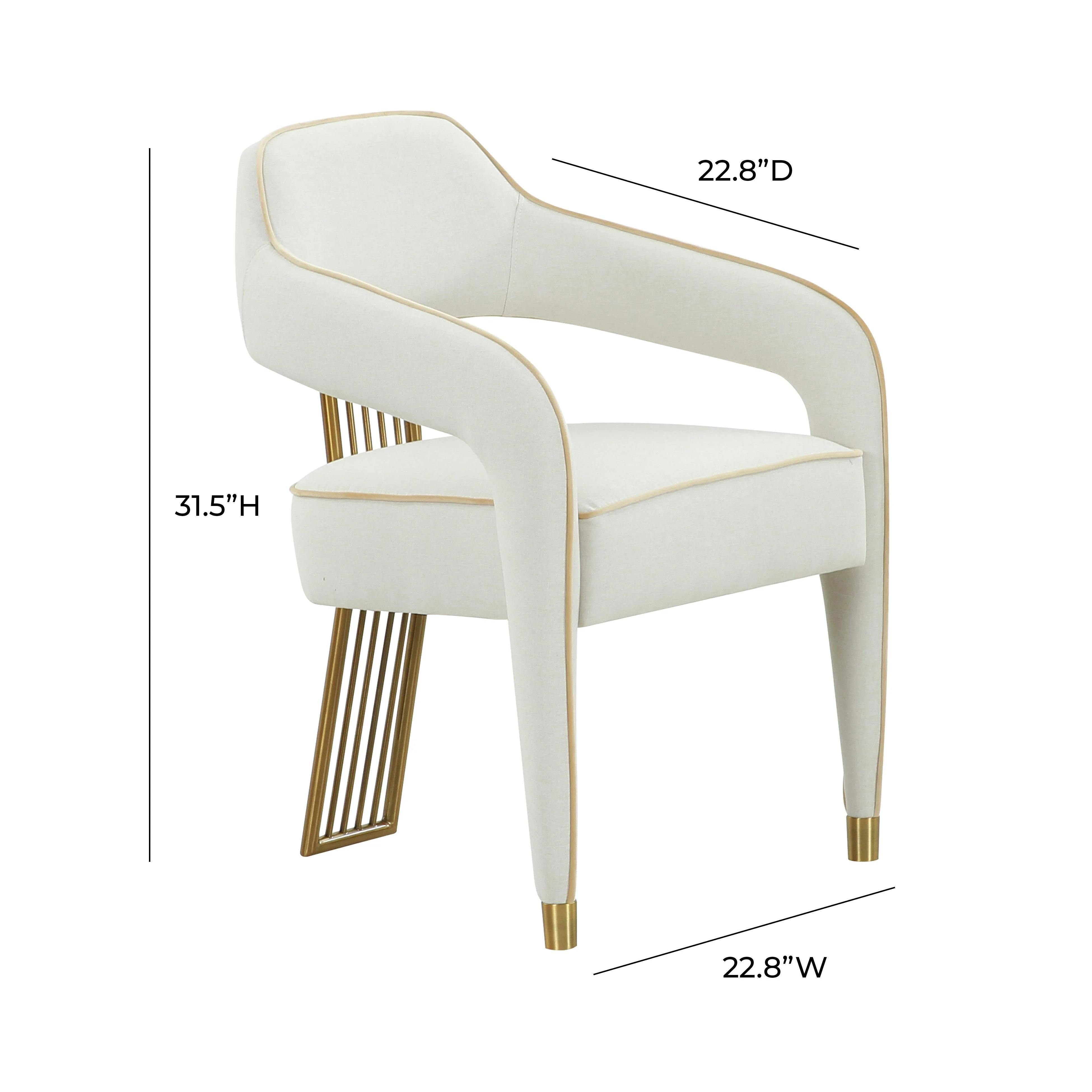 Tov Corralis Cream Performance Linen Dining Chair - Image 6
