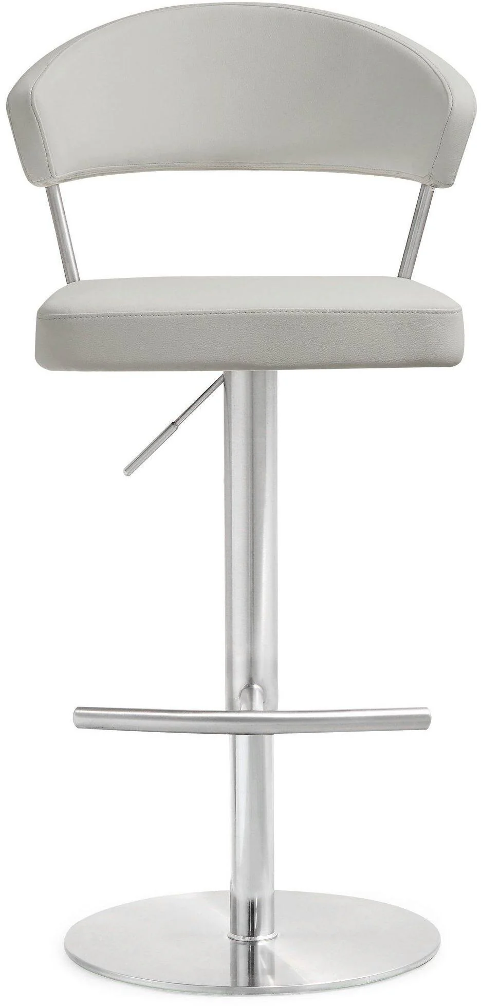 Tov Cosmo Light Grey Performance Vegan Leather And Stainless Steel Barstool - Image 3