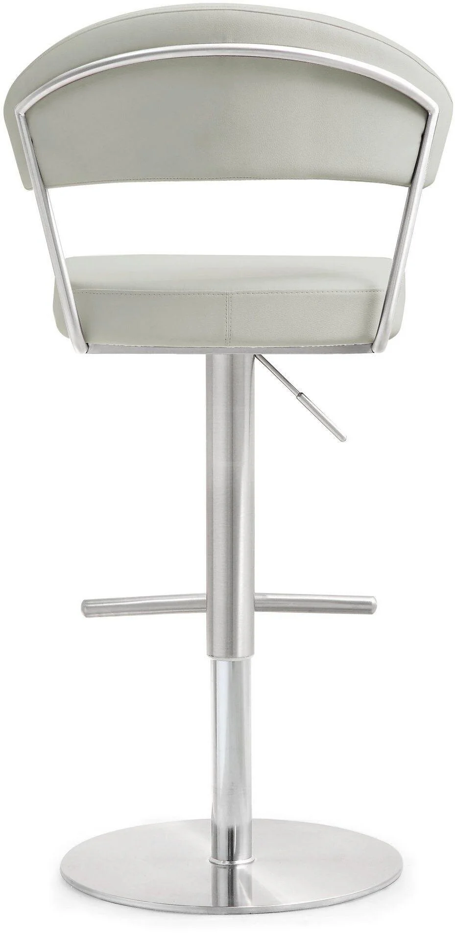 Tov Cosmo Light Grey Performance Vegan Leather And Stainless Steel Barstool - Image 5
