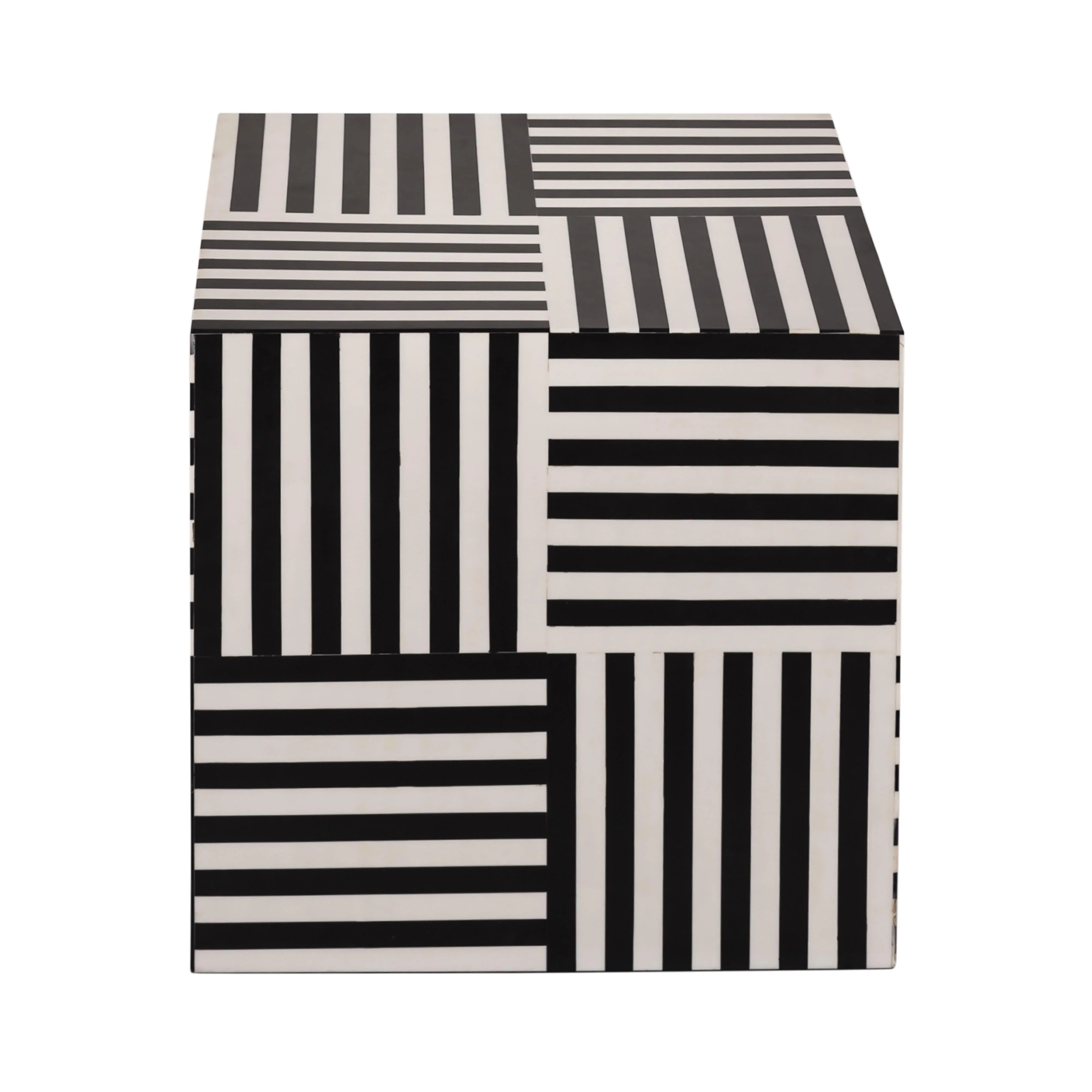 Tov Cube Black And White Side Table - Image 4
