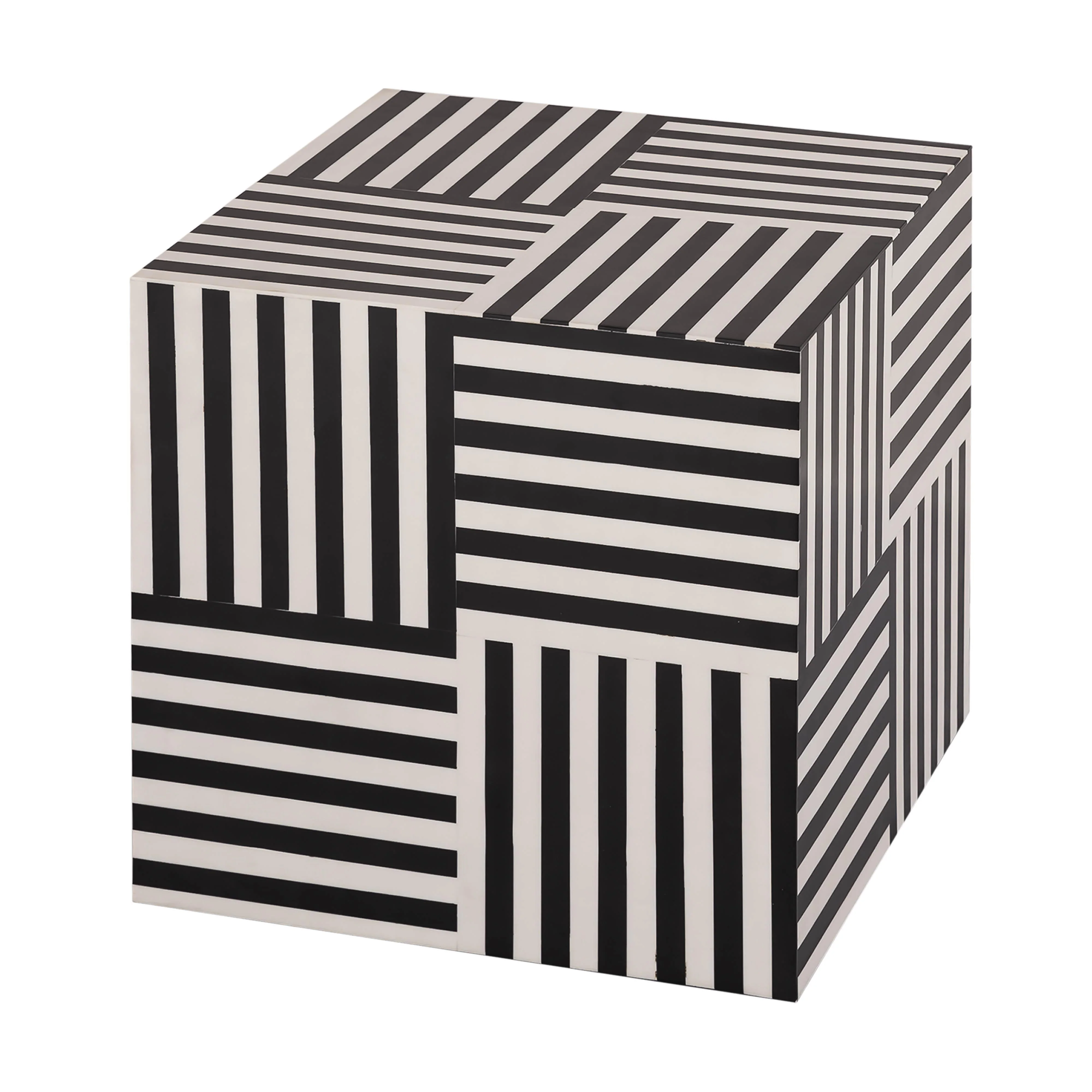 Tov Cube Black And White Side Table - Image 5