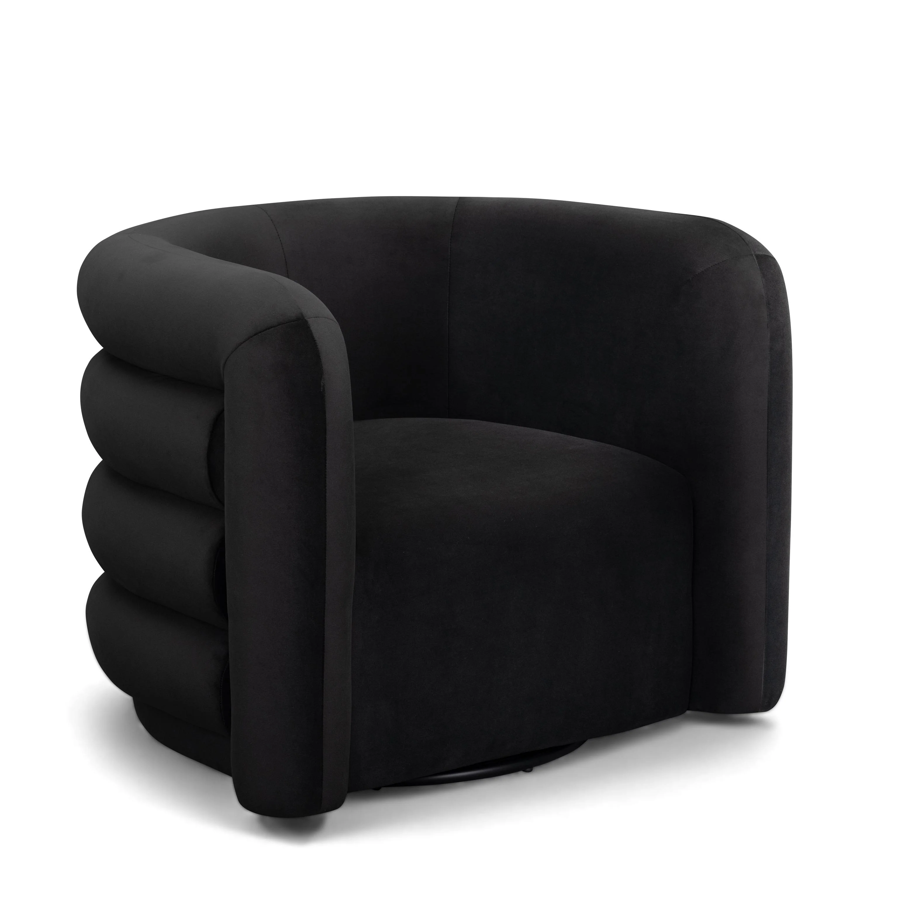 Tov Curves Performance Velvet Swivel Accent Chair